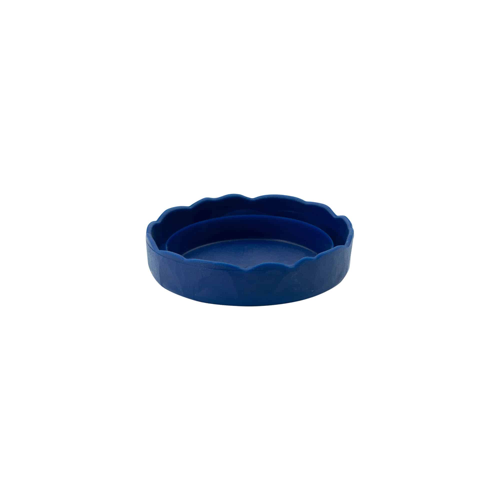 Coperchio a calotta per vasetto in ceramica, plastica HDPE, blu
