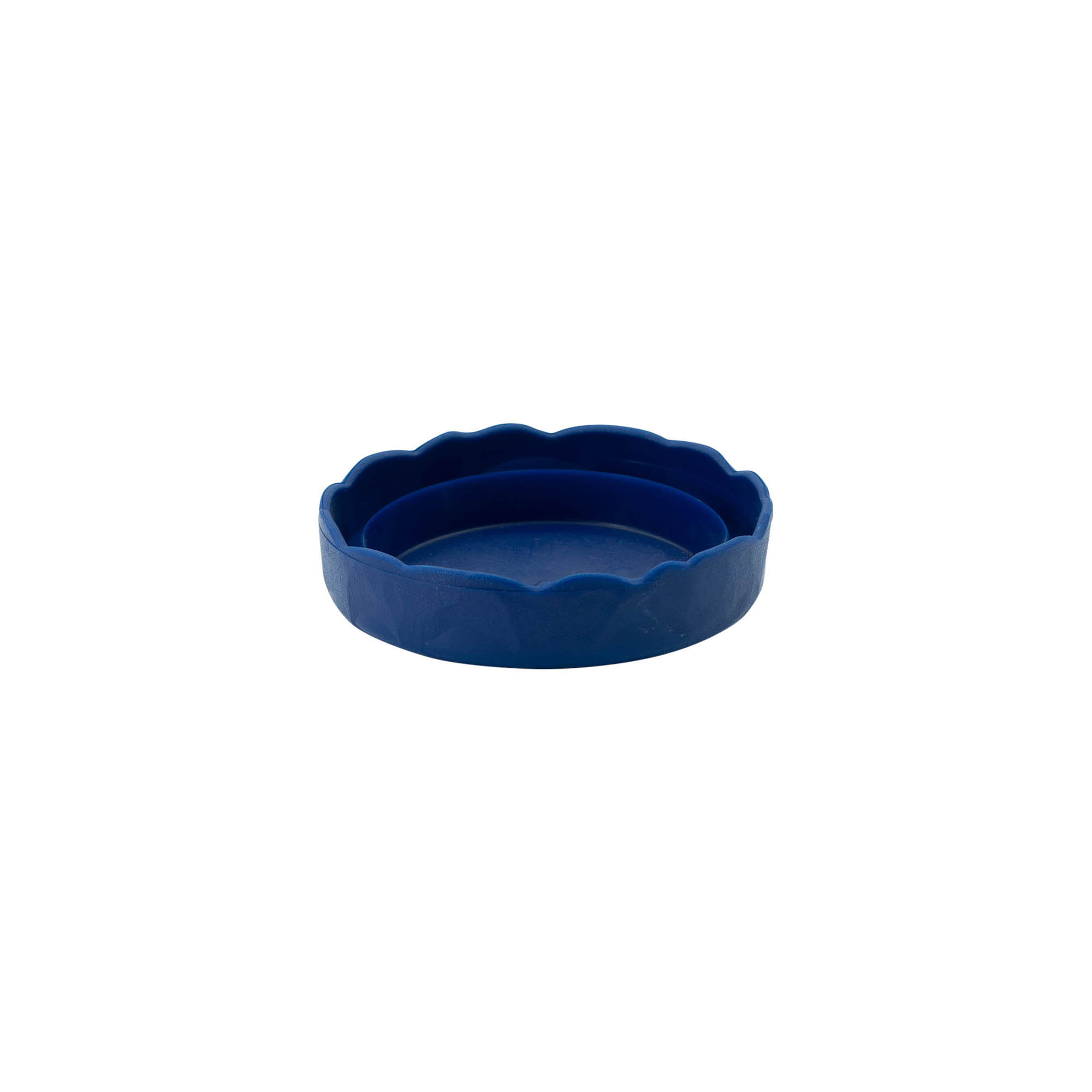 Coperchio a calotta per vasetto in ceramica, plastica HDPE, blu
