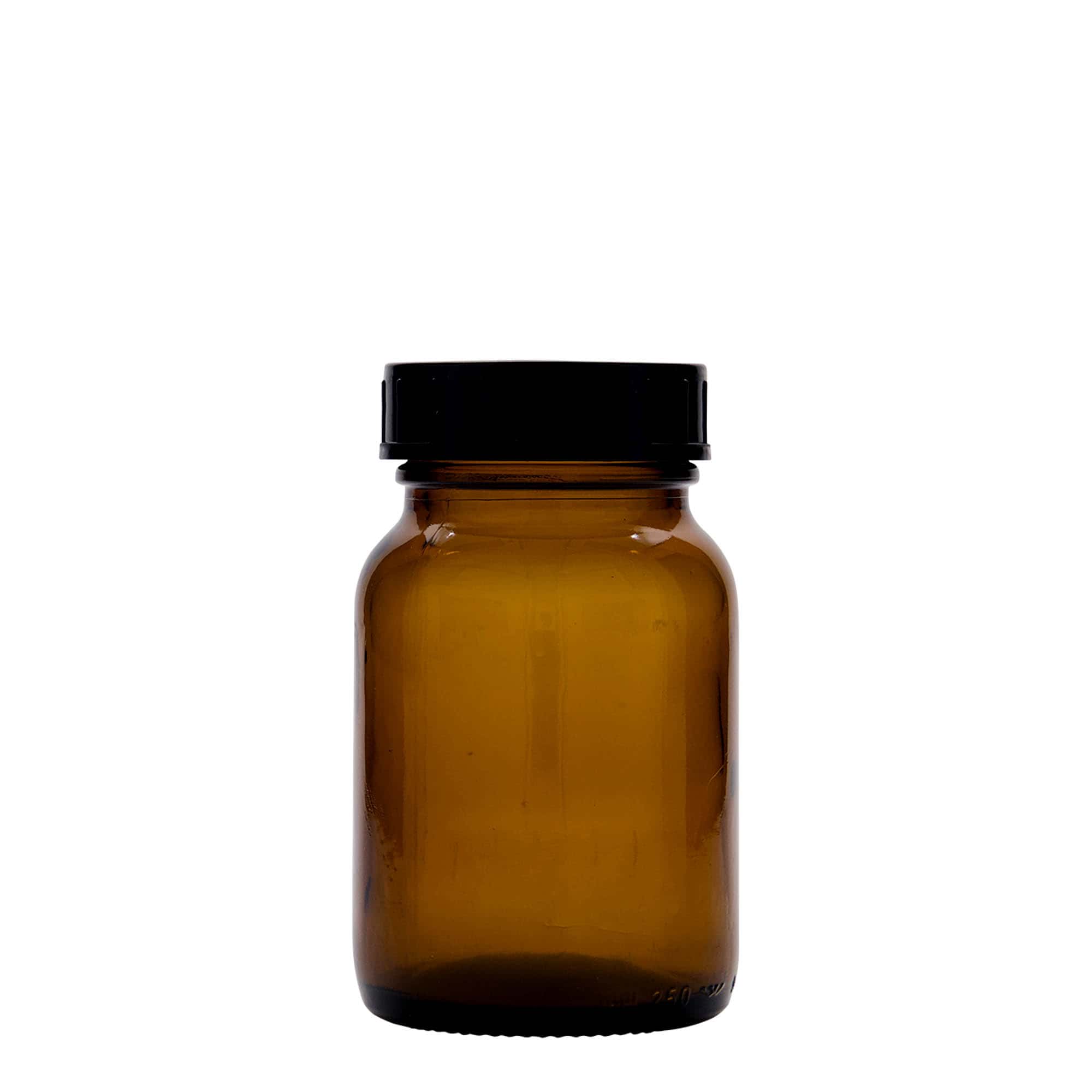 250 ml barattolo a bocca larga, marrone, apertura: DIN 55