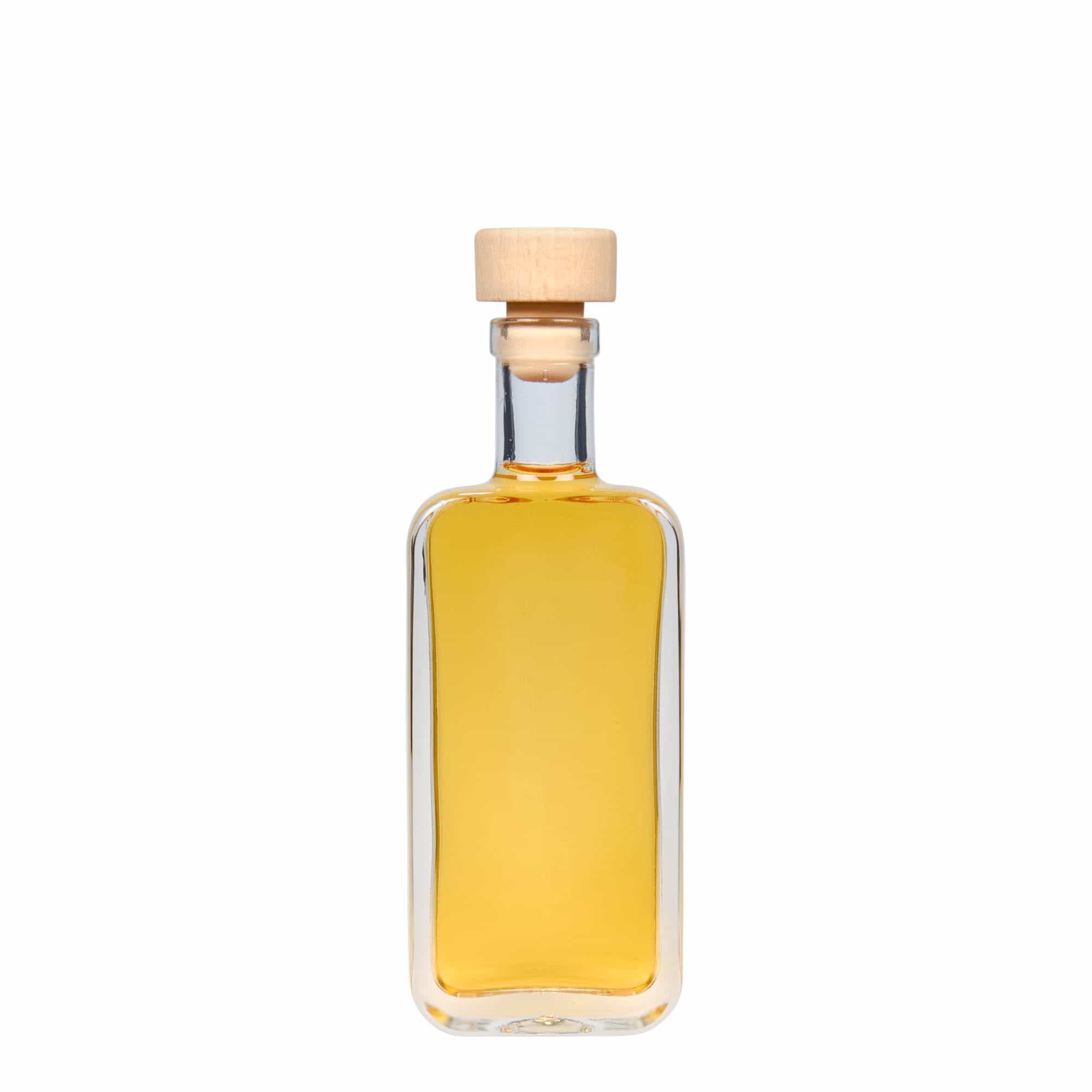 Bottiglia di vetro da 100 ml 'Nice', rettangolare, bocca: sughero Bottiglia di vetro da 100 ml 'Nice', rettangolare, bocca: sughero