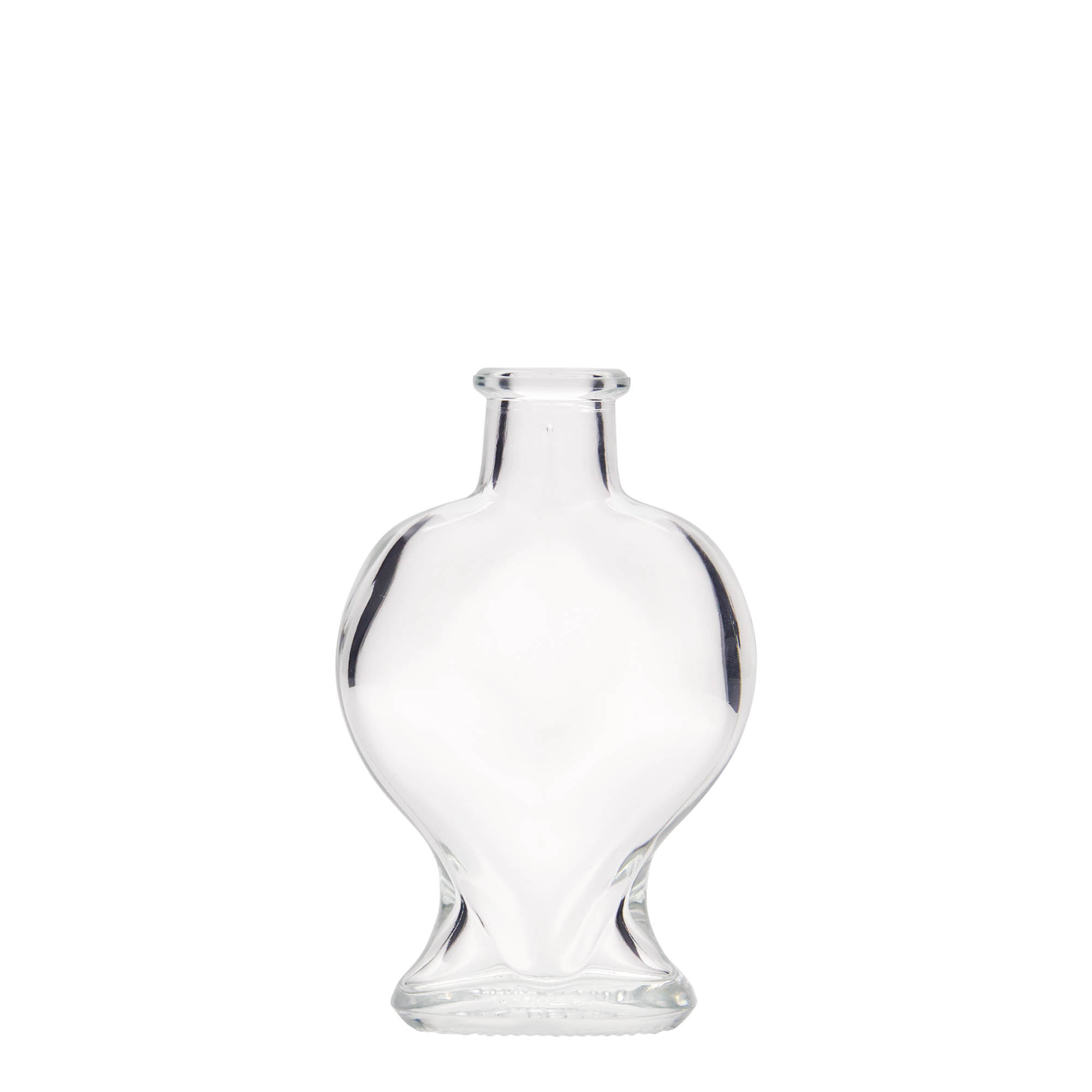 Bottiglia di vetro da 100 ml 'Cuore', bocca: sughero Bottiglia di vetro da 100 ml 'Cuore', bocca: sughero