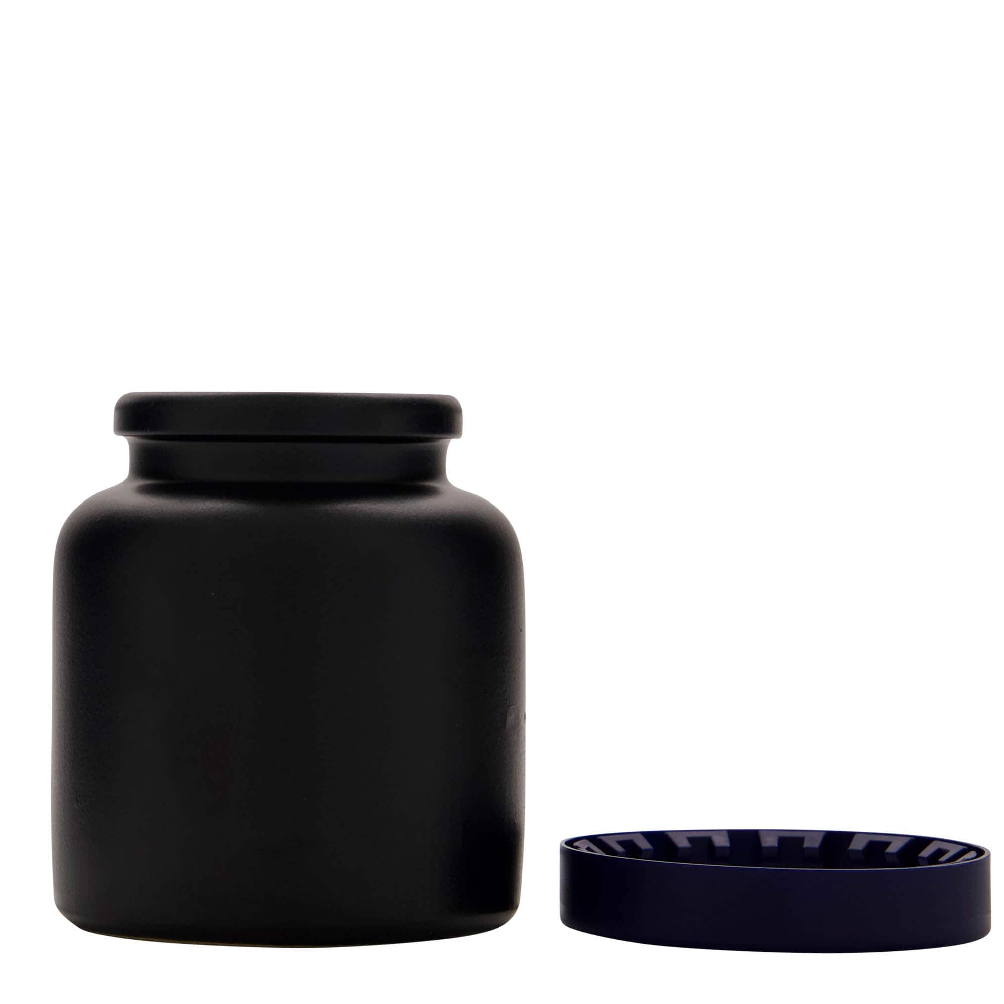 270 ml Vasetto in ceramica/grès, nero, imboccatura: coperchio a calotta
