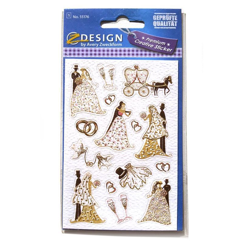 Zweckform Adesivi 'Coppie di sposi', carta, multicolore Zweckform Adesivi 'Coppie di sposi', carta, multicolore