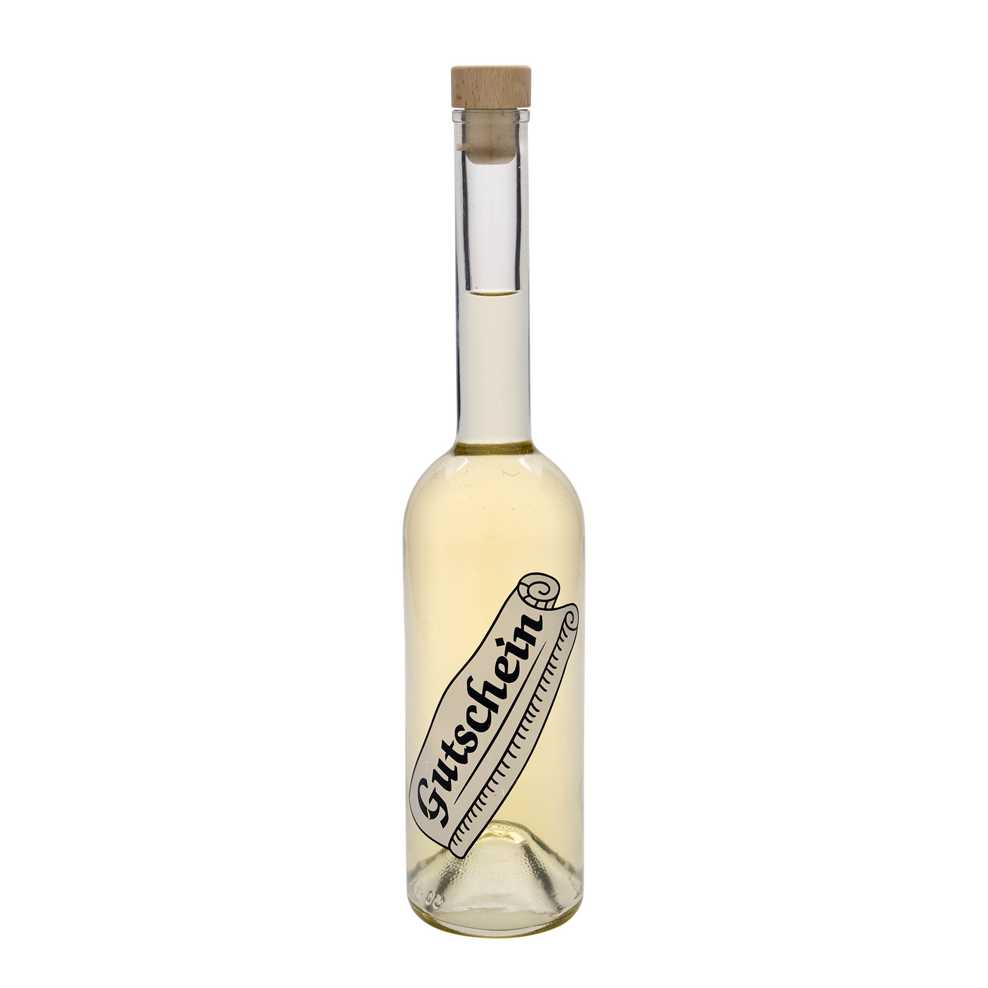 Bottiglia di vetro da 500 ml 'Opera', motivo: buono, bocca: sughero Bottiglia di vetro da 500 ml 'Opera', motivo: buono, bocca: sughero