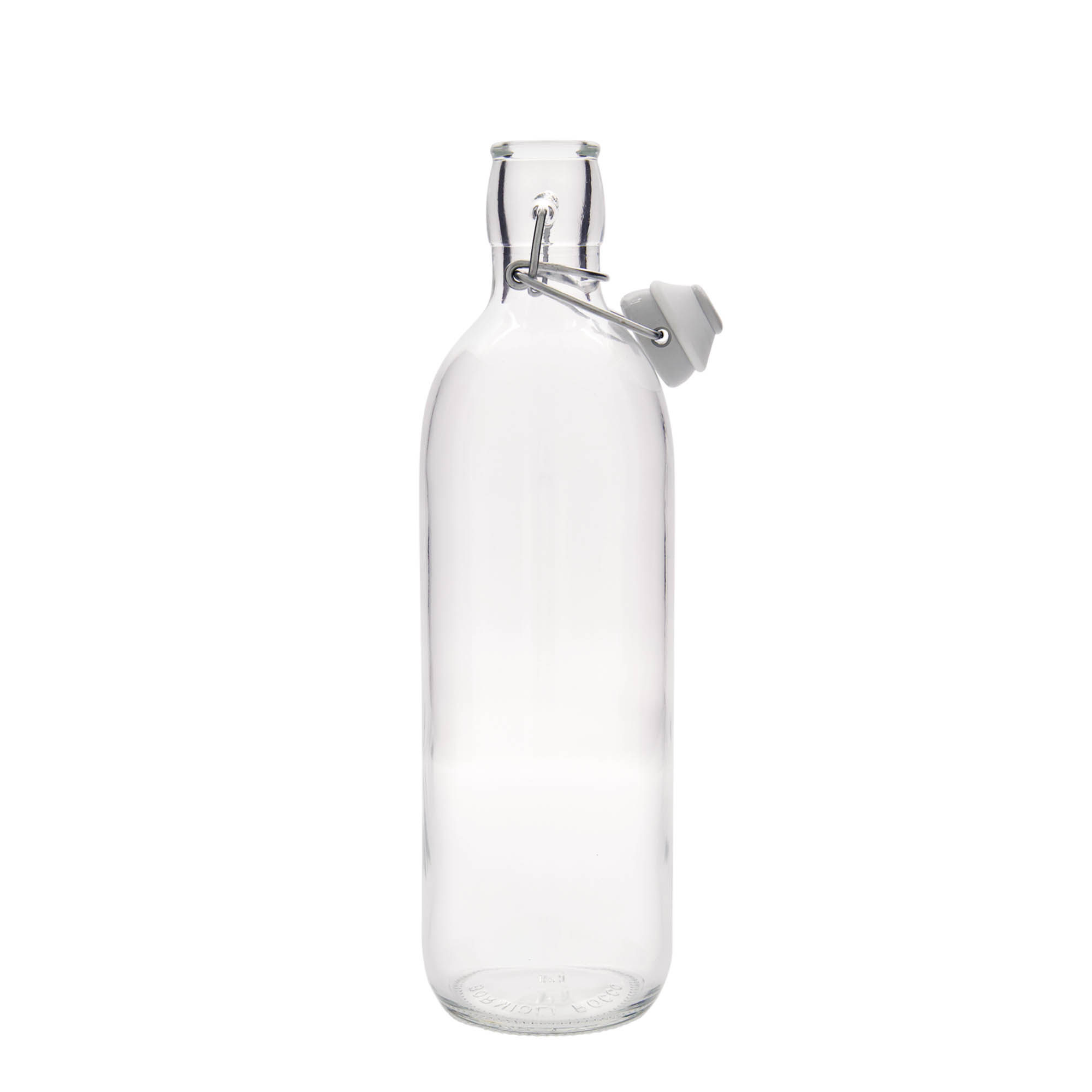 Bottiglia di vetro da 1.000 ml 'Emilia', bocca: chiusura a gancio Bottiglia di vetro da 1.000 ml 'Emilia', bocca: chiusura a gancio