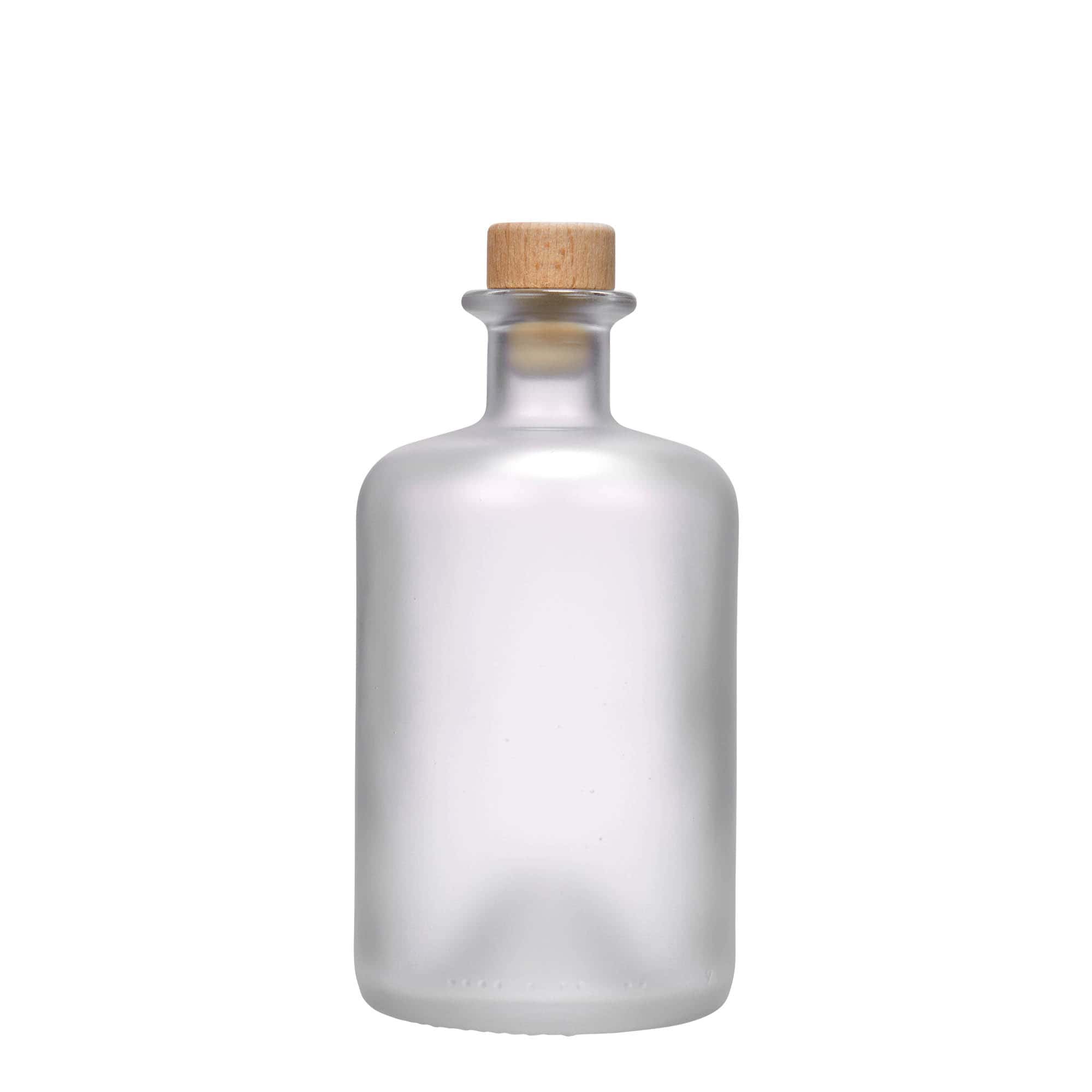 Bottiglia di vetro da 500 ml, da farmacista, ghiacciata, bocca: sughero