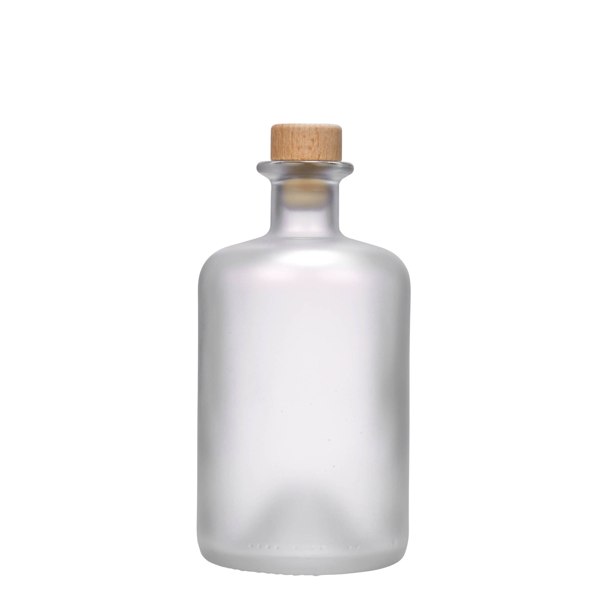 Bottiglia di vetro da 500 ml, da farmacista, ghiacciata, bocca: sughero Bottiglia di vetro da 500 ml, da farmacista, ghiacciata, bocca: sughero