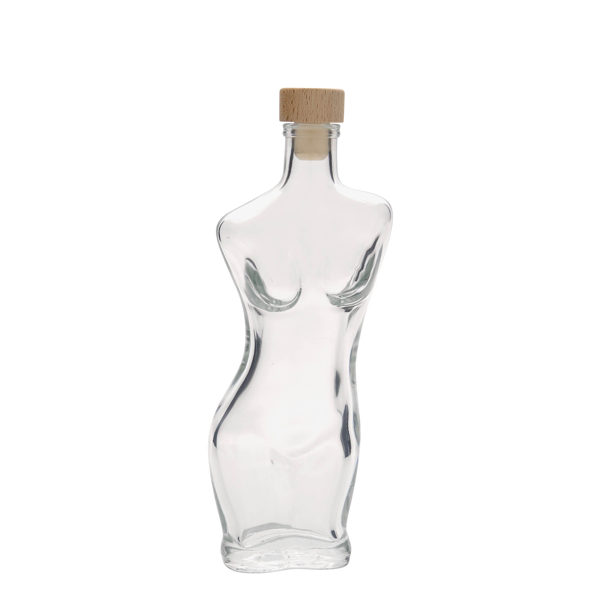 Bottiglia di vetro da 200 ml 'Eva', bocca: sughero Bottiglia di vetro da 200 ml 'Eva', bocca: sughero
