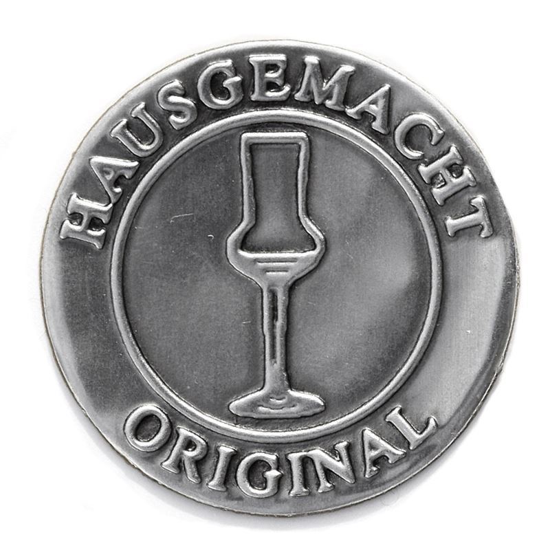 Etichetta metallica 'Original Homemade', rotonda, stagno, argento