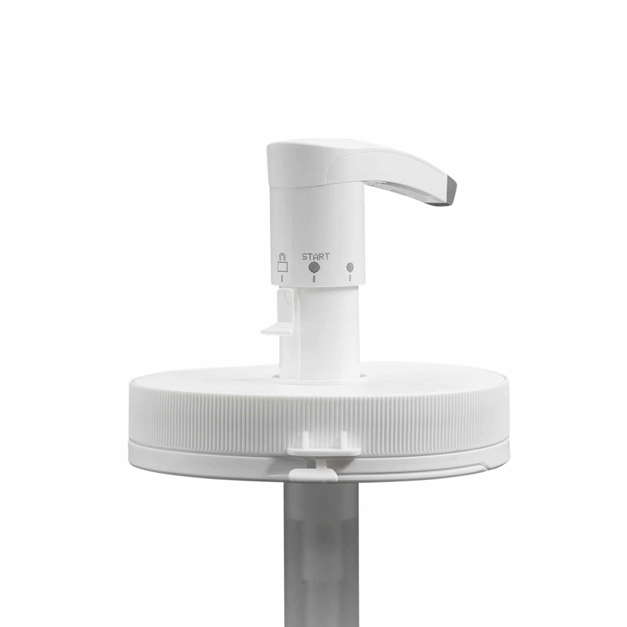 Tappo dosatore a pompa dispenser 1.240 ml 'Securibox', plastica PE, bianca, per imboccatura: a vite