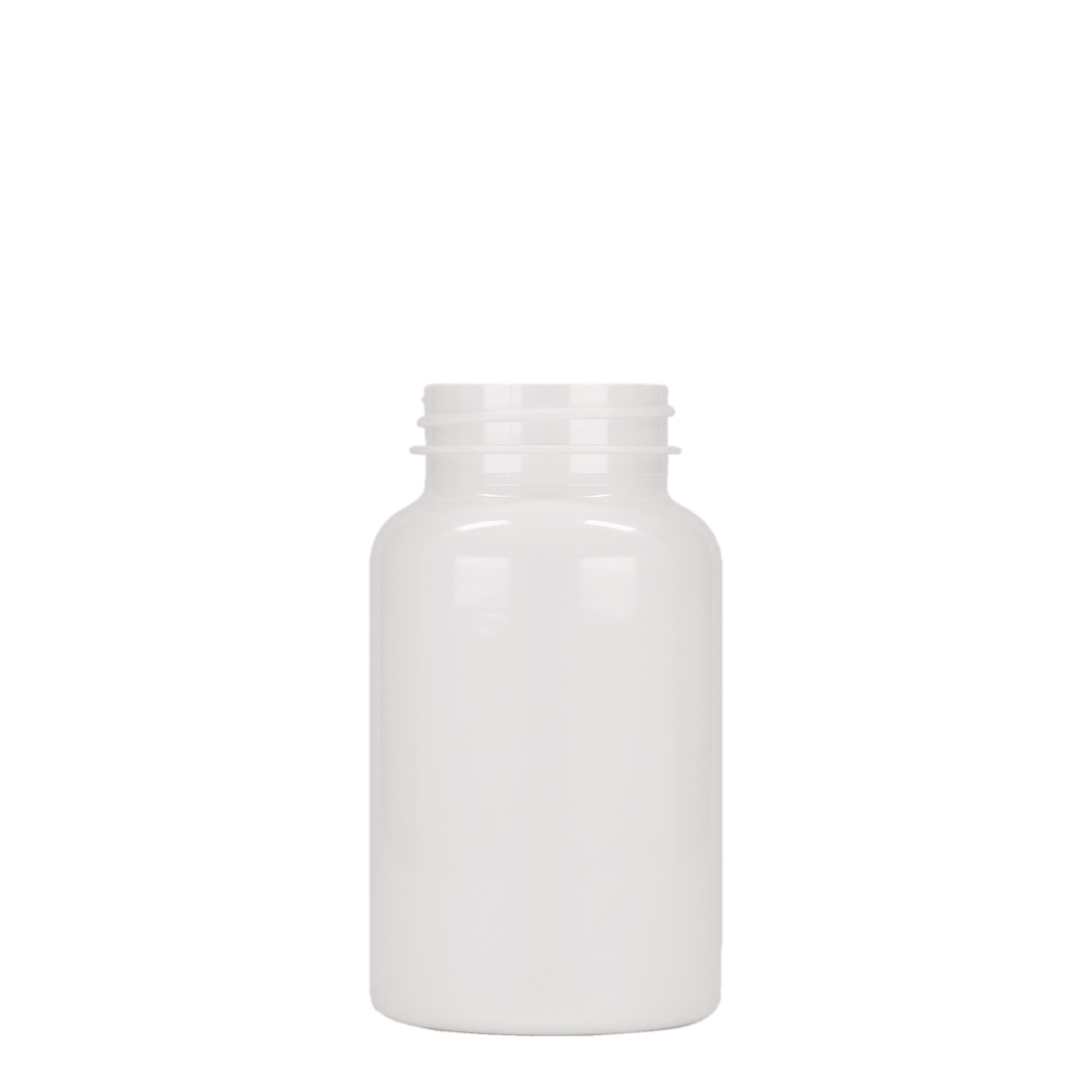200 ml flacone PET, plastica, bianco, bocca: 45/400