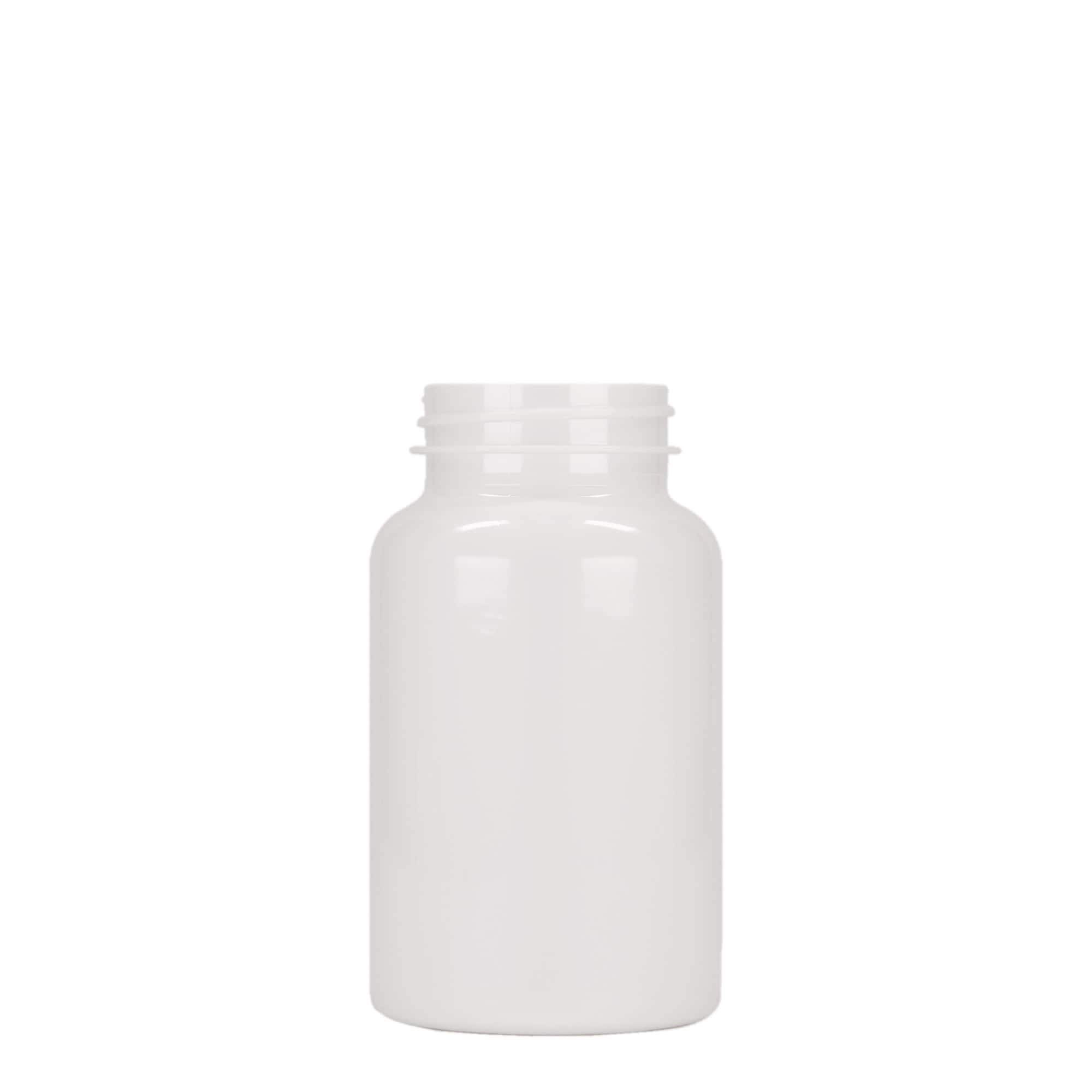 200 ml flacone PET, plastica, bianco, bocca: 45/400
