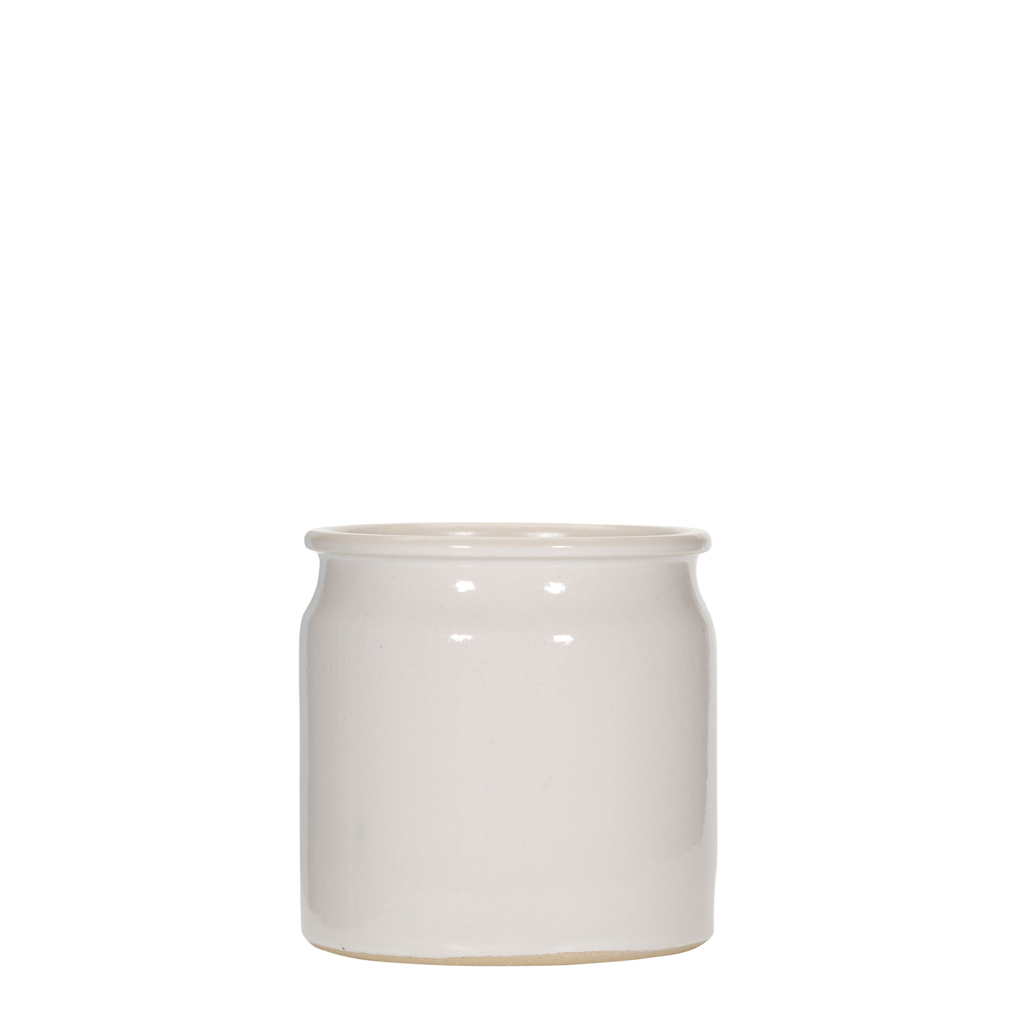 Vaso in gres da 160 ml, ceramica, bianco, bocca: sughero