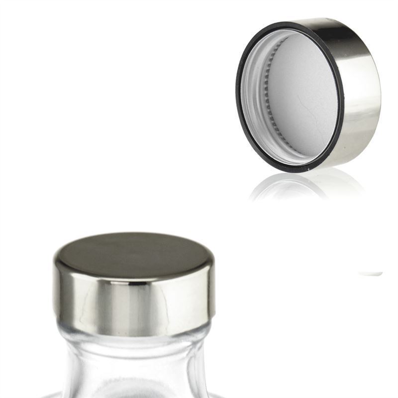 Chiusura a vite, plastica ABS, argento, per bocca: GPI 33/400 Chiusura a vite, plastica ABS, argento, per bocca: GPI 33/400