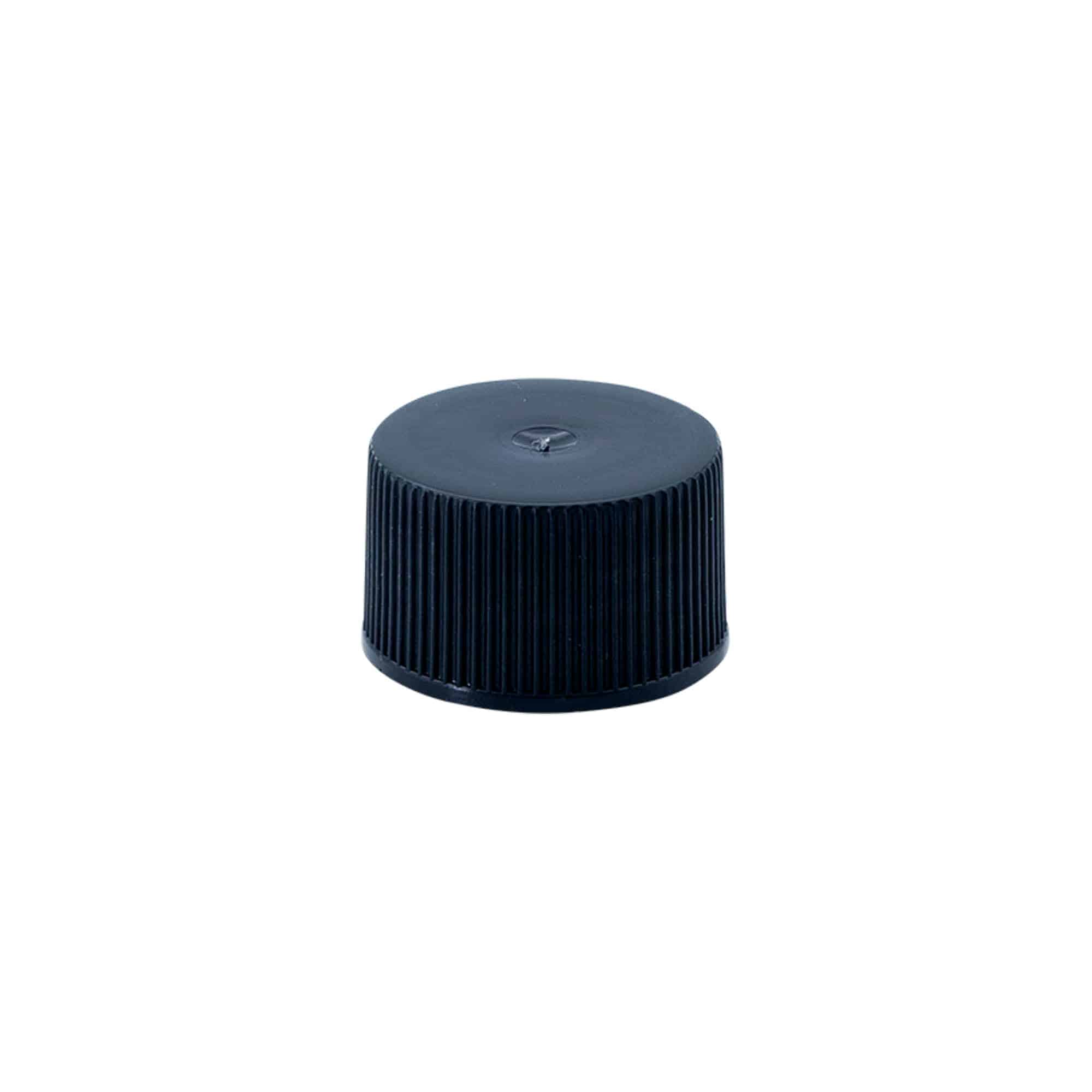 Tappo a vite con inserto EPE, plastica PE, nero, per bocca: DIN 25