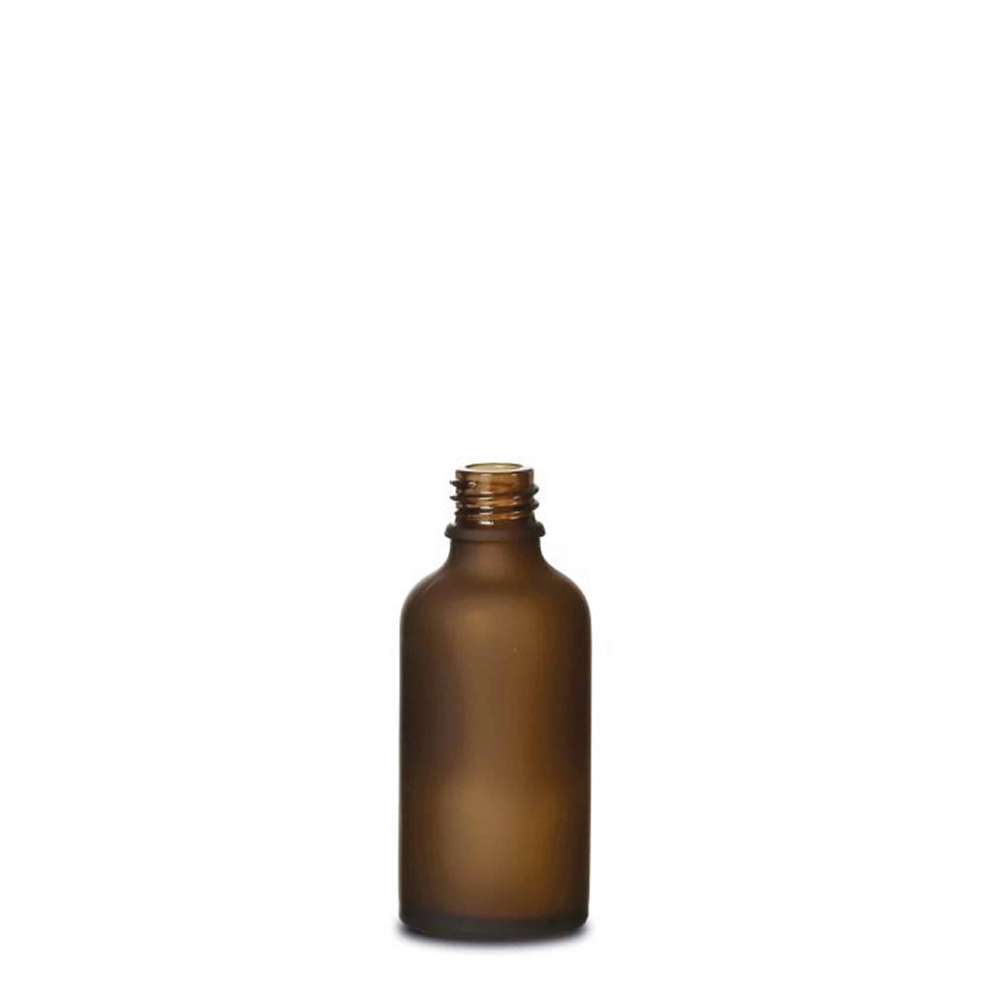 50 ml bottiglia medicinale, vetro, marrone satinato, bocca: DIN 18