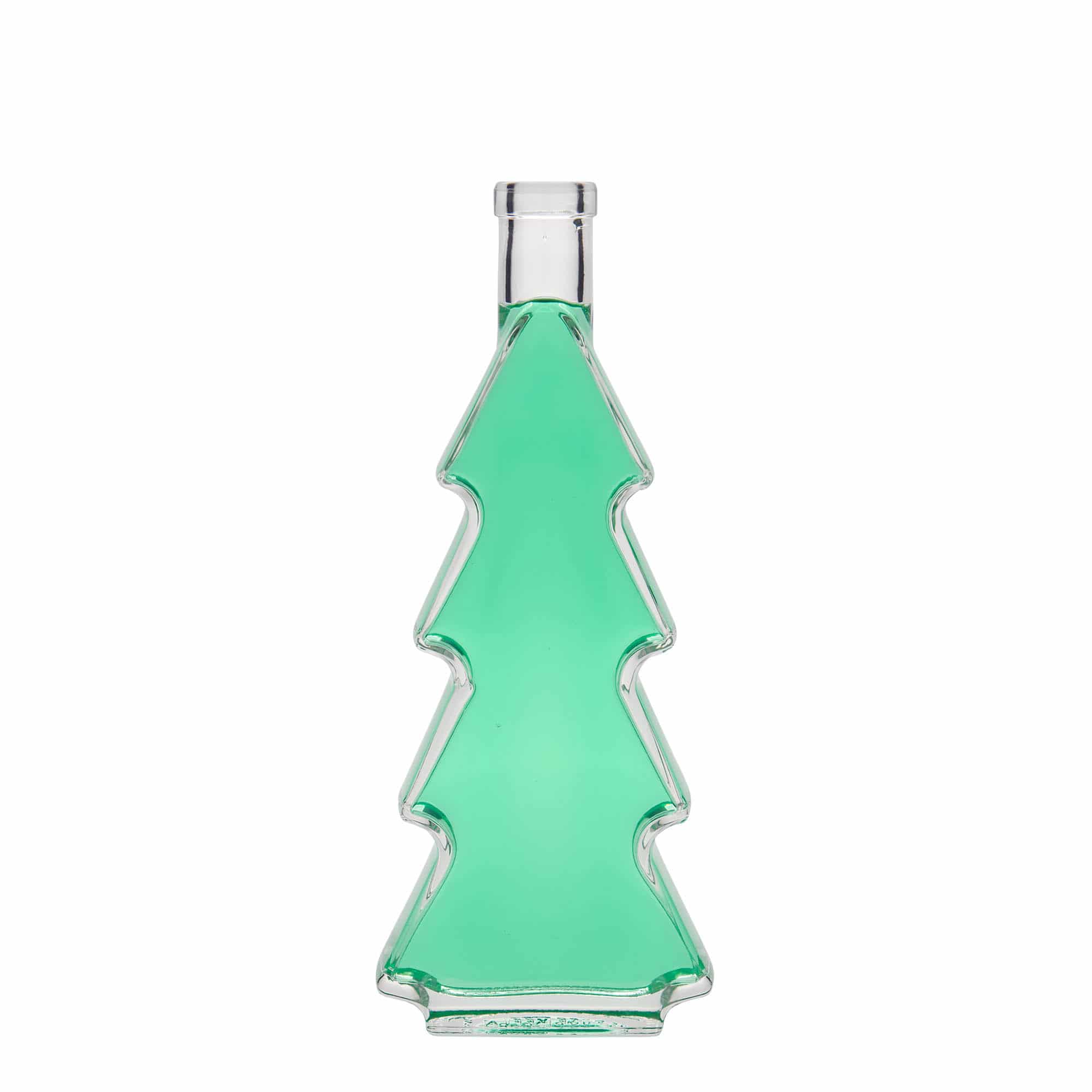 Bottiglia di vetro da 350 ml 'Albero di Natale', bocca: sughero