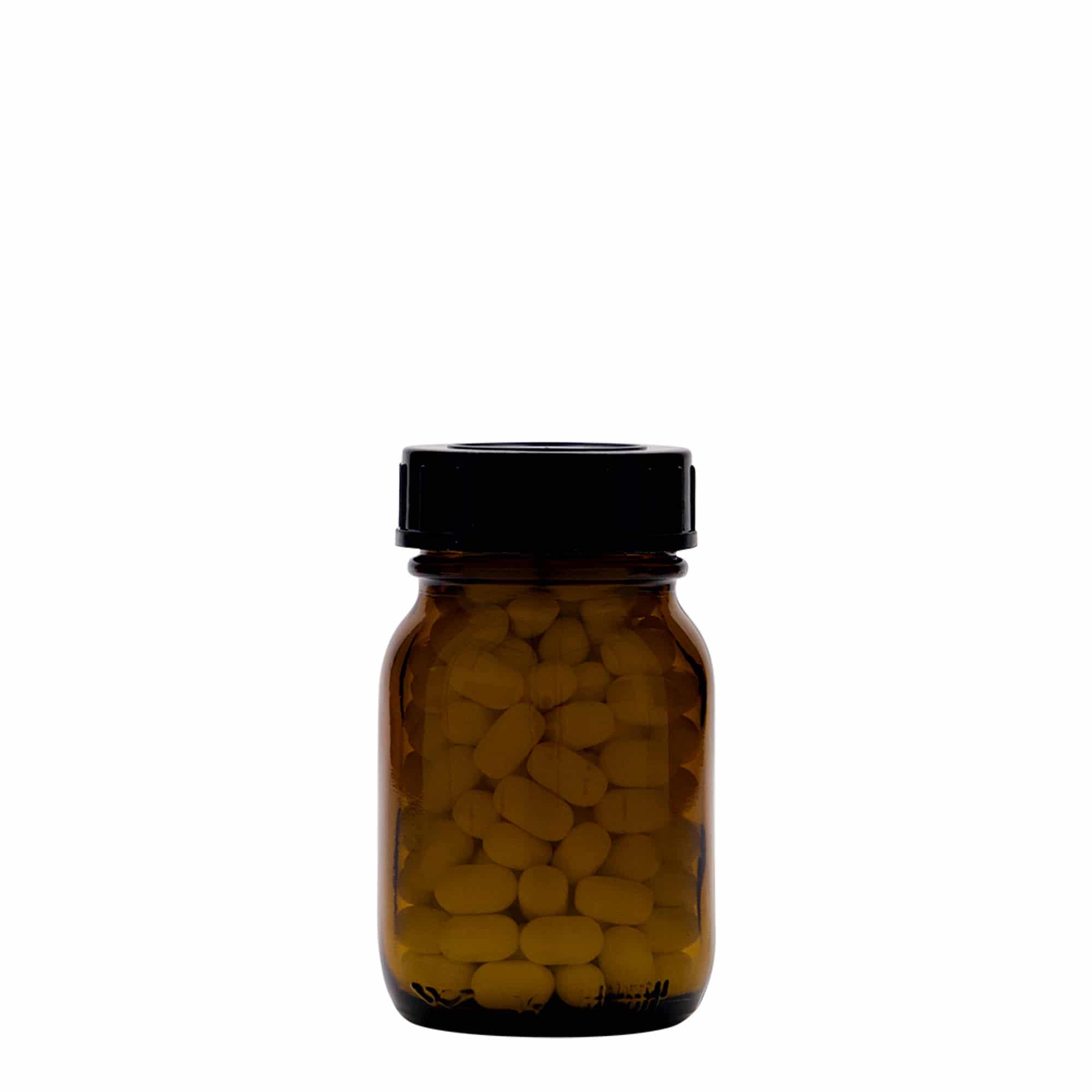 75 ml Vetro a collo largo, marrone, bocca: DIN 40