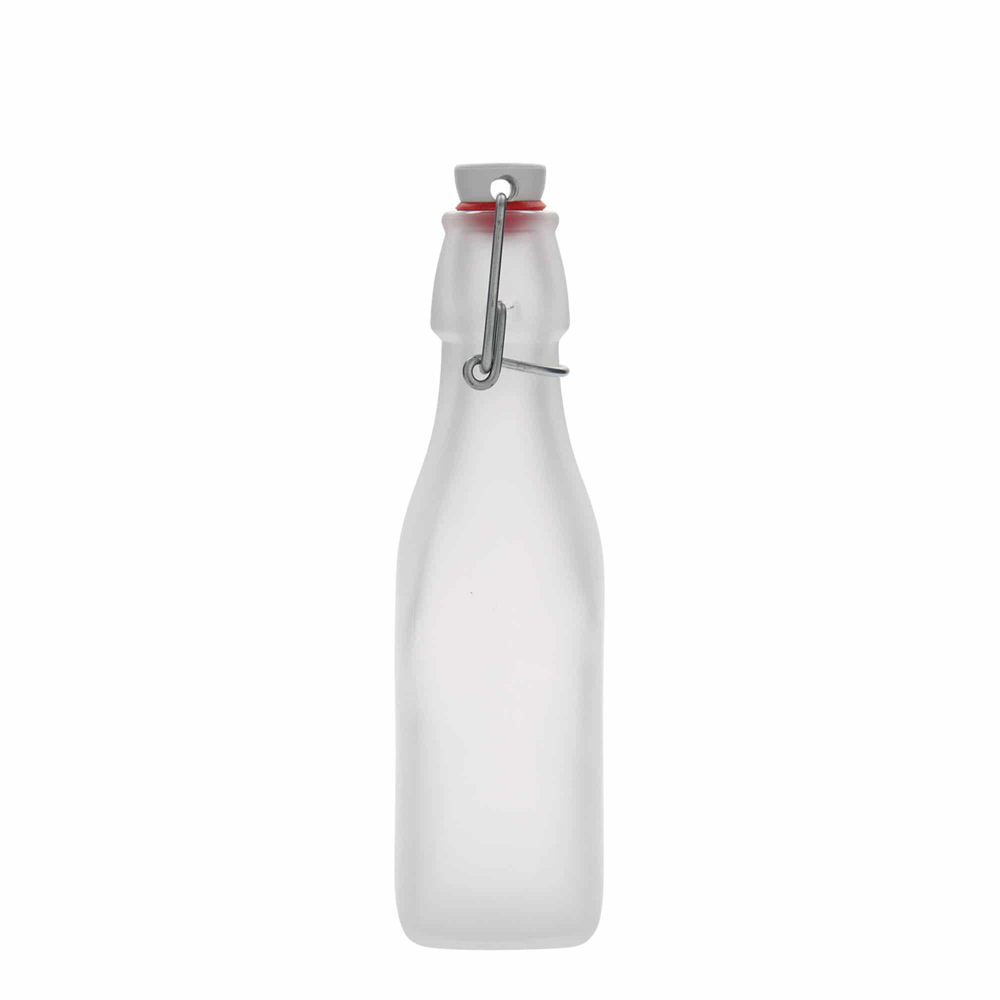 250 ml Bottiglia di vetro 'Swing', quadrata, bianco, imboccatura: tappo meccanico 250 ml Bottiglia di vetro 'Swing', quadrata, bianco, imboccatura: tappo meccanico
