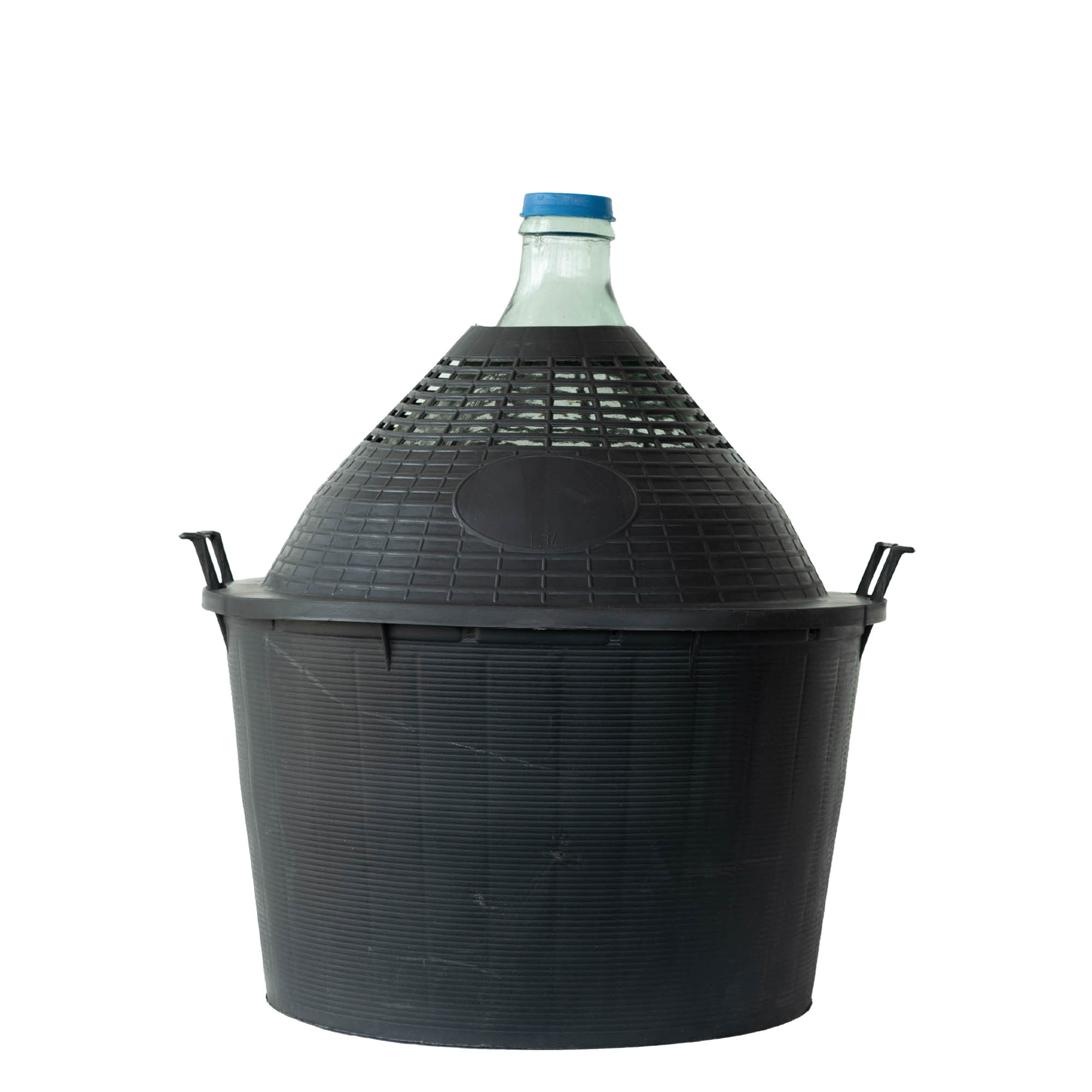 34 l Bombola a pallone collo stretto, vetro, bocca: coperchio a calotta 34 l Bombola a pallone collo stretto, vetro, bocca: coperchio a calotta