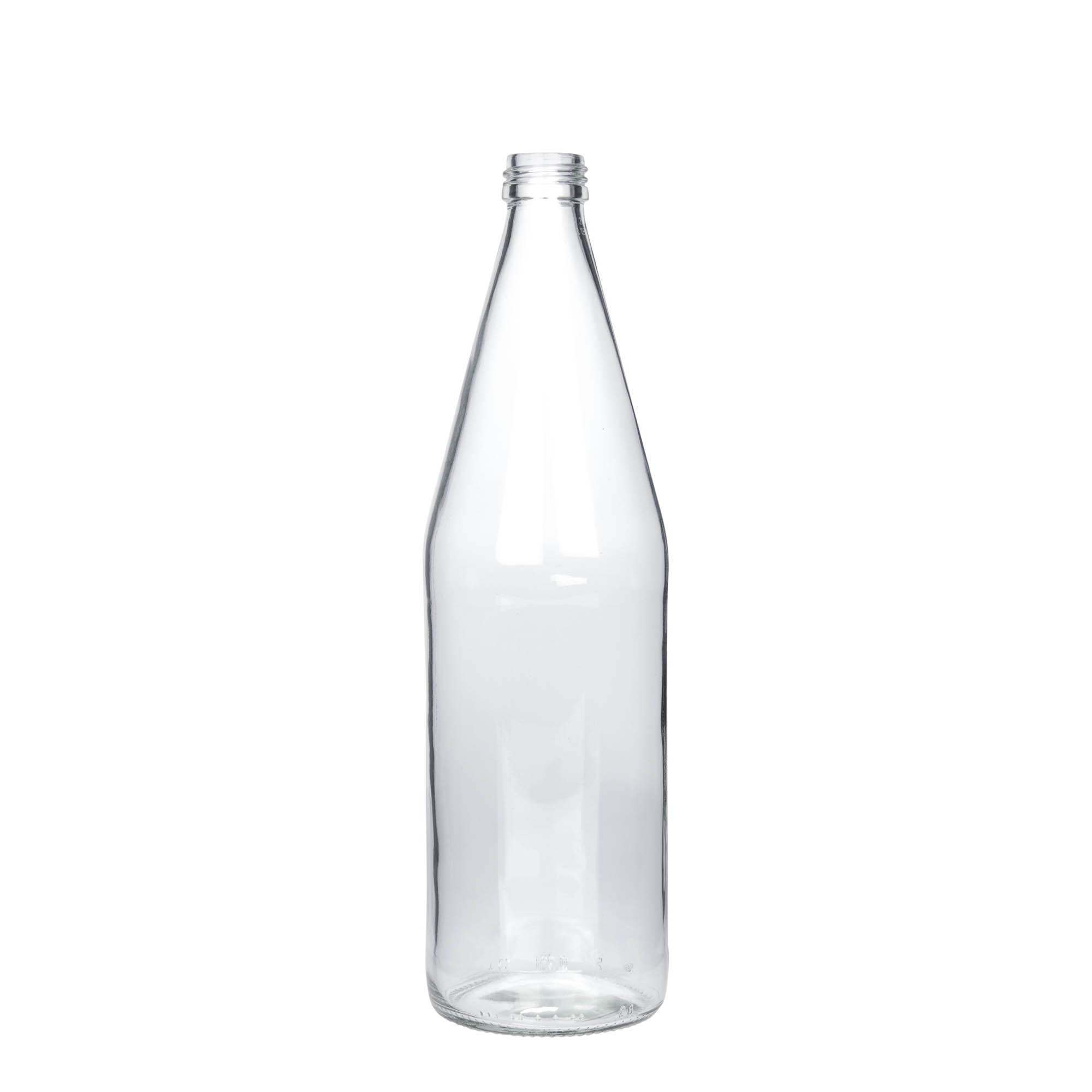 750 ml bottiglia universale a forma di carota, vetro, bocca: PP 28