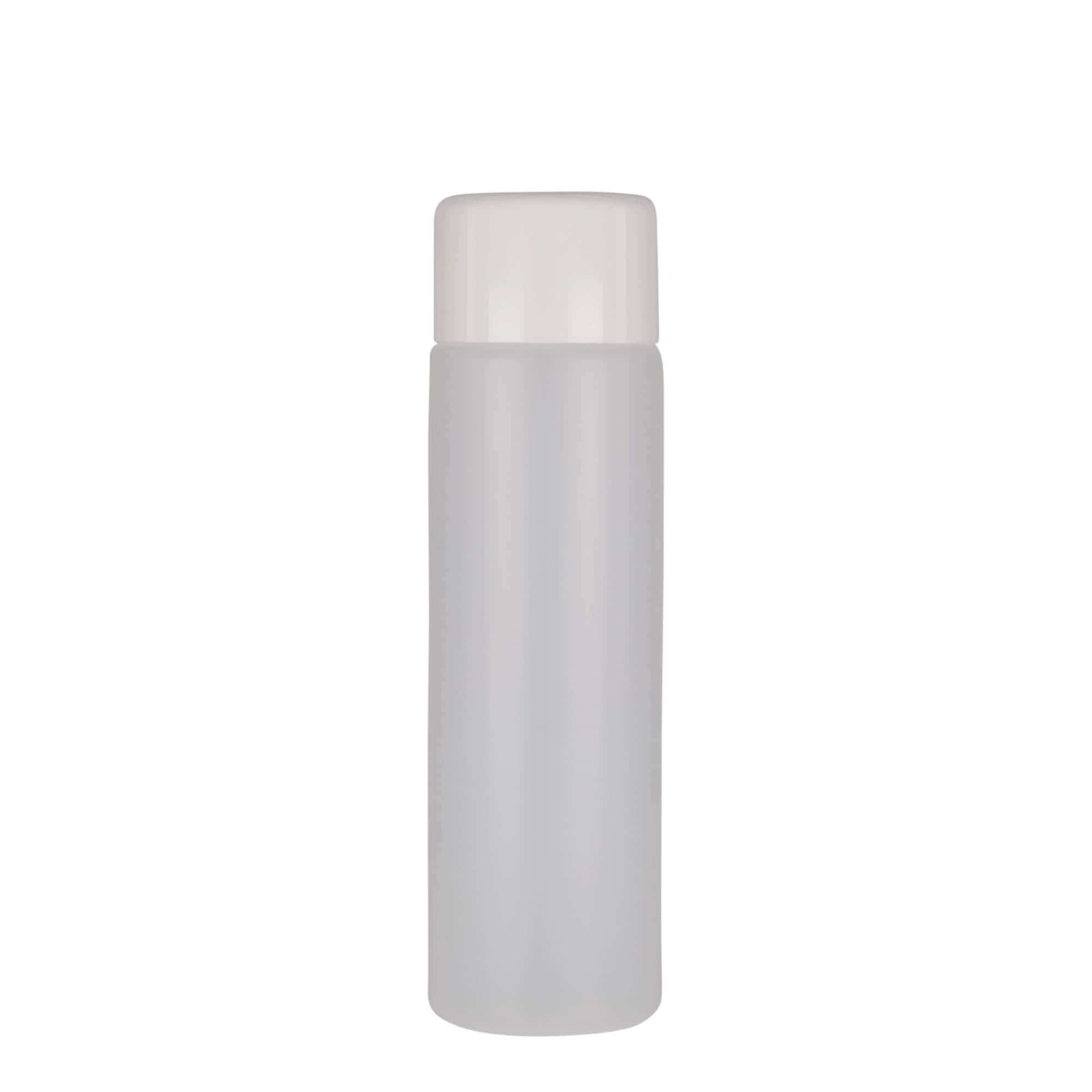 250 ml bottiglia rotonda, plastica PE, naturale, bocca: chiusura a vite