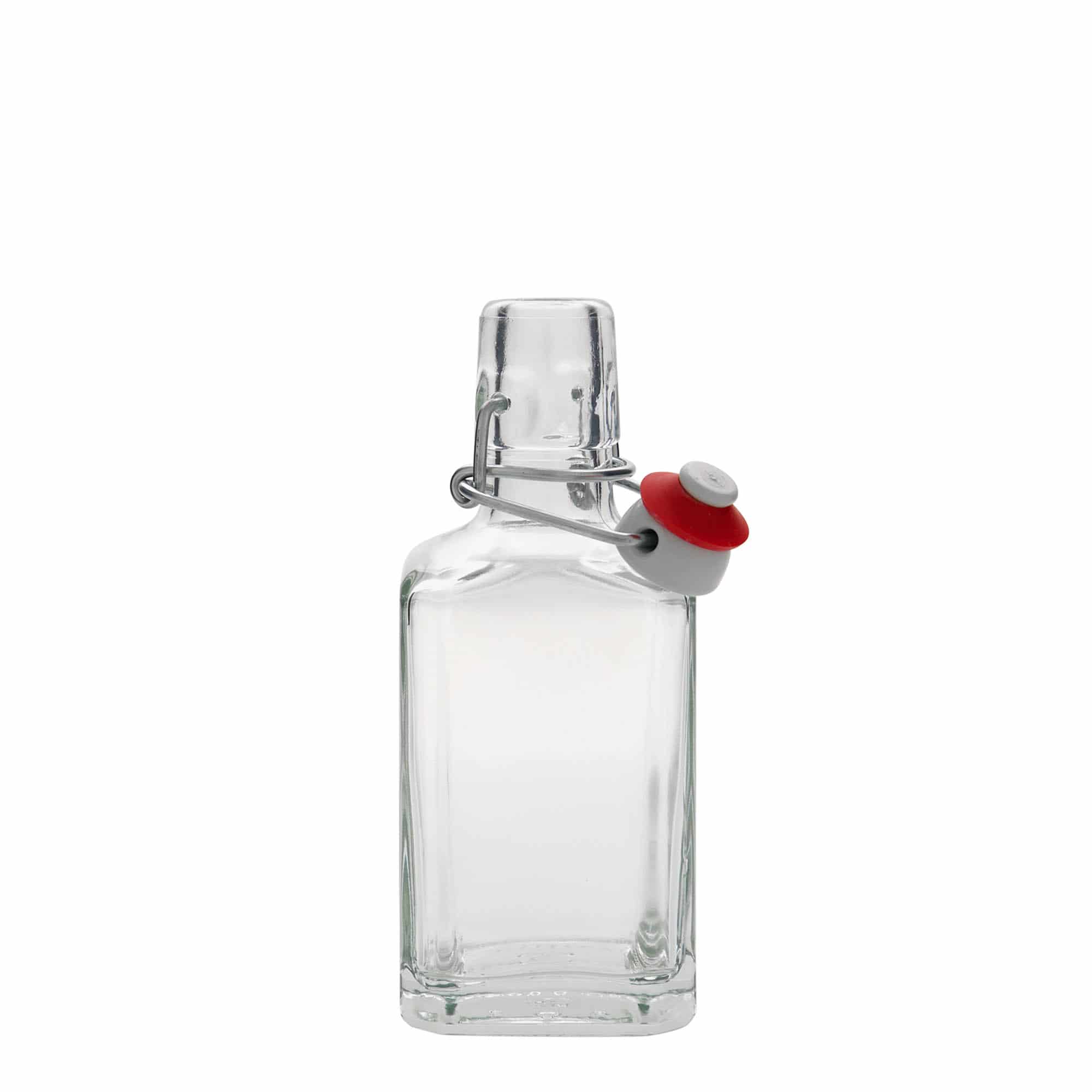 250 ml Bottiglia di vetro 'Rialto', quadrata, vetro, imboccatura: tappo meccanico