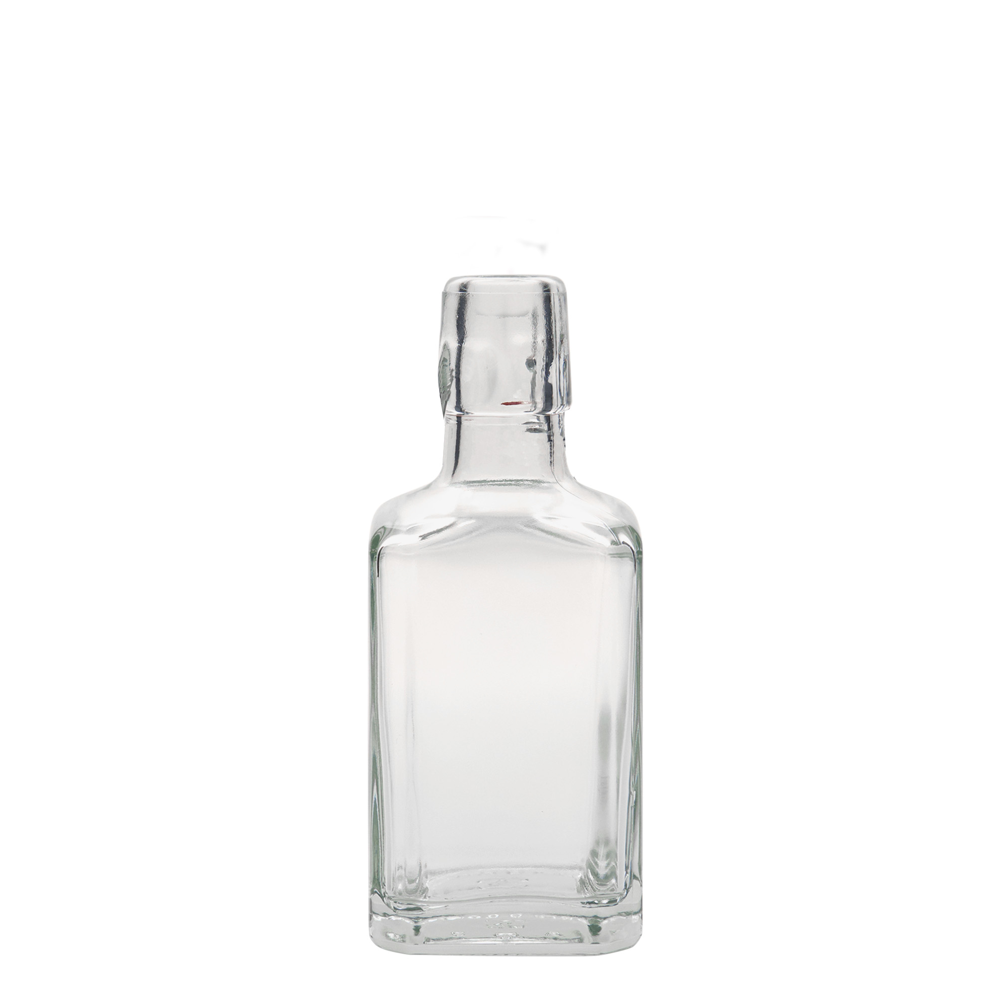 Bottiglia di vetro da 250 ml 'Rialto', quadrata, bocca: chiusura a leva Bottiglia di vetro da 250 ml 'Rialto', quadrata, bocca: chiusura a leva