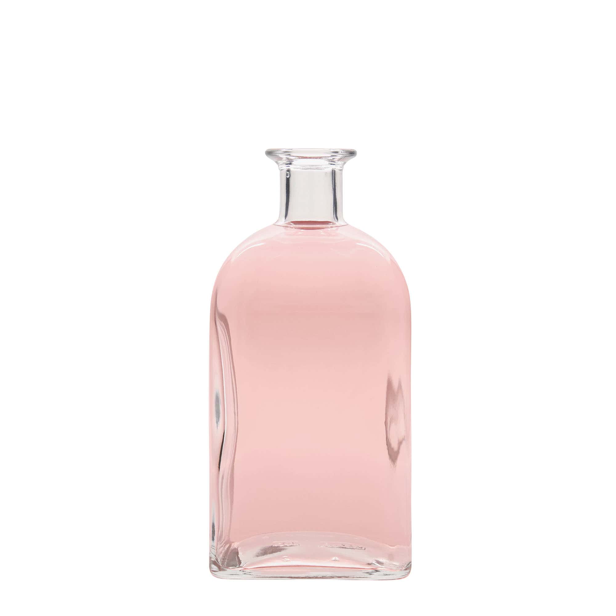 Bottiglia di vetro da 700 ml Apotheker Carré, quadrata, bocca: sughero
