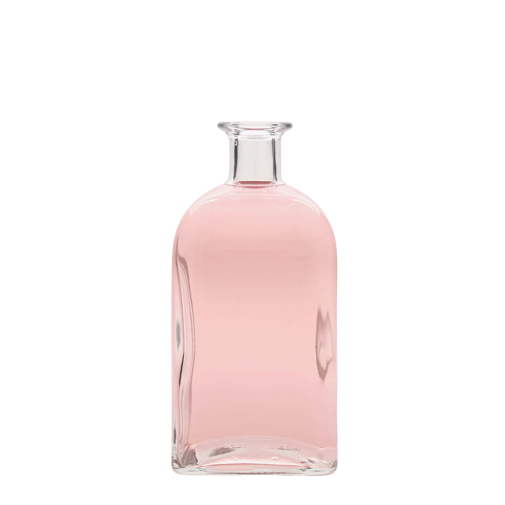 Bottiglia di vetro da 700 ml Apotheker Carré, quadrata, bocca: sughero