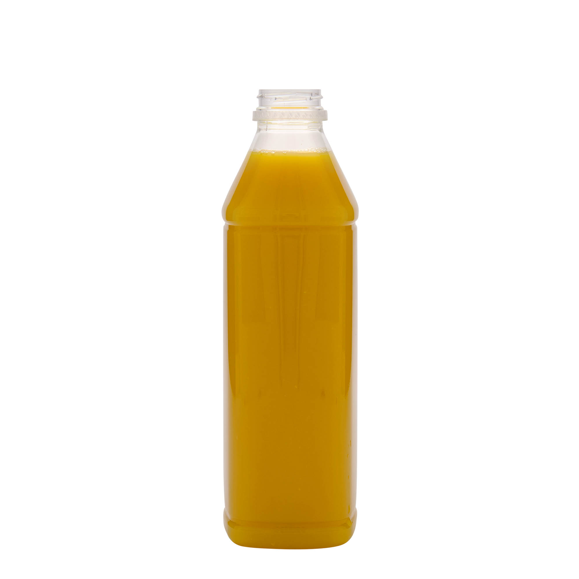 Bottiglia PET da 1.000 ml 'Milk and Juice Carré', quadrata, plastica, bocca: 38 mm Bottiglia PET da 1.000 ml 'Milk and Juice Carré', quadrata, plastica, bocca: 38 mm