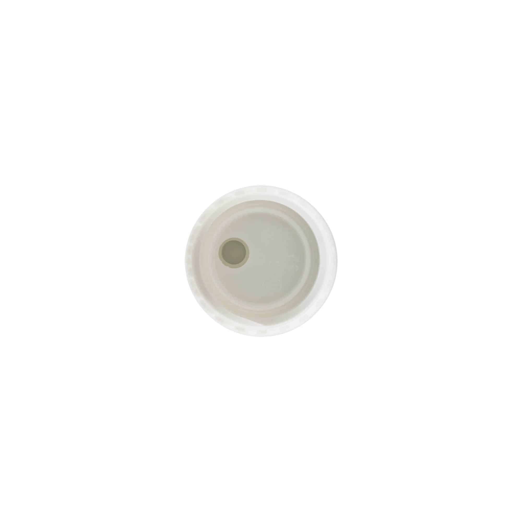Tappo a vite Disc-Top, plastica PP, bianco, per imboccatura: 24/410