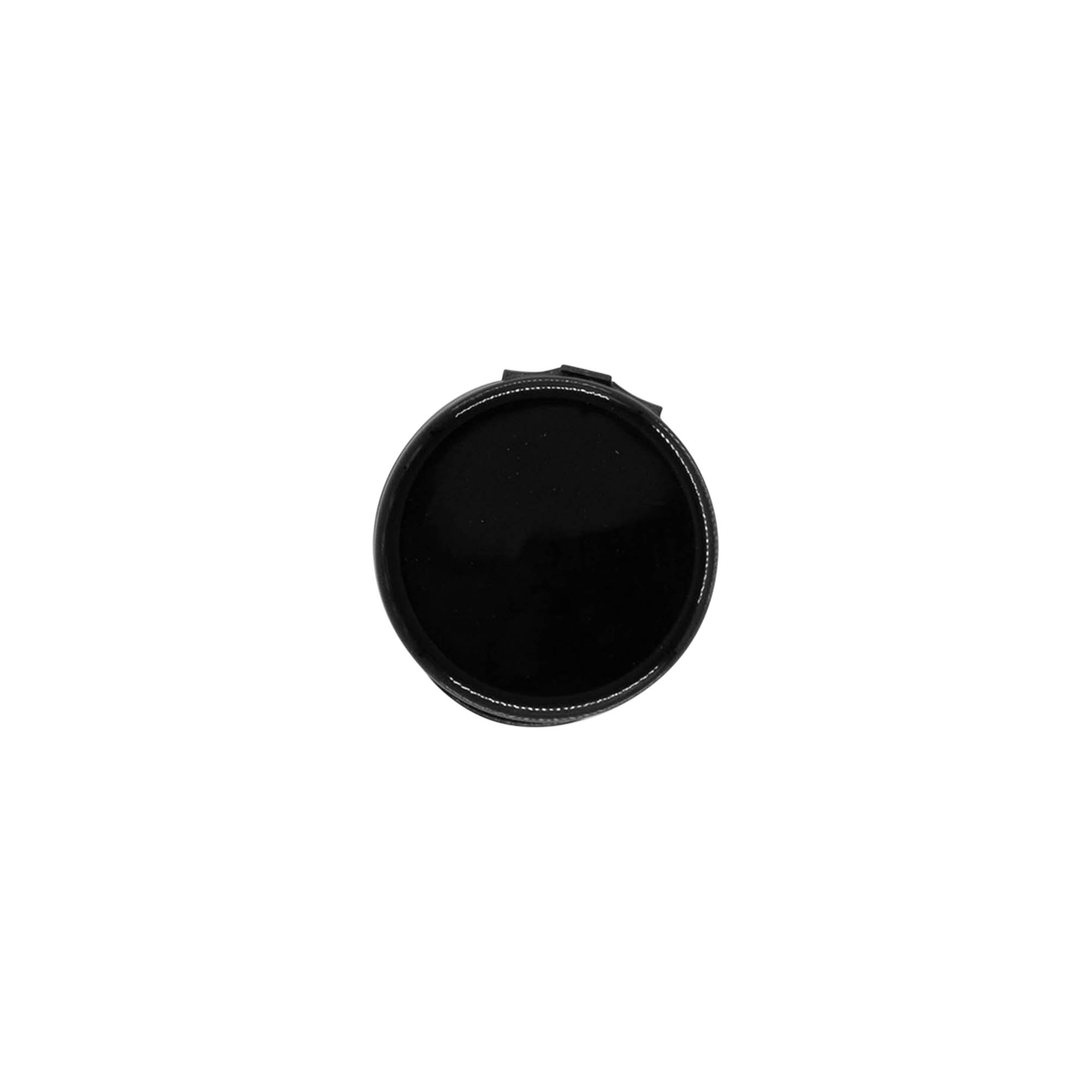 Tappo a vite con cerniera a ribalta, plastica PP, nero, per bocca: 24/410 Tappo a vite con cerniera a ribalta, plastica PP, nero, per bocca: 24/410