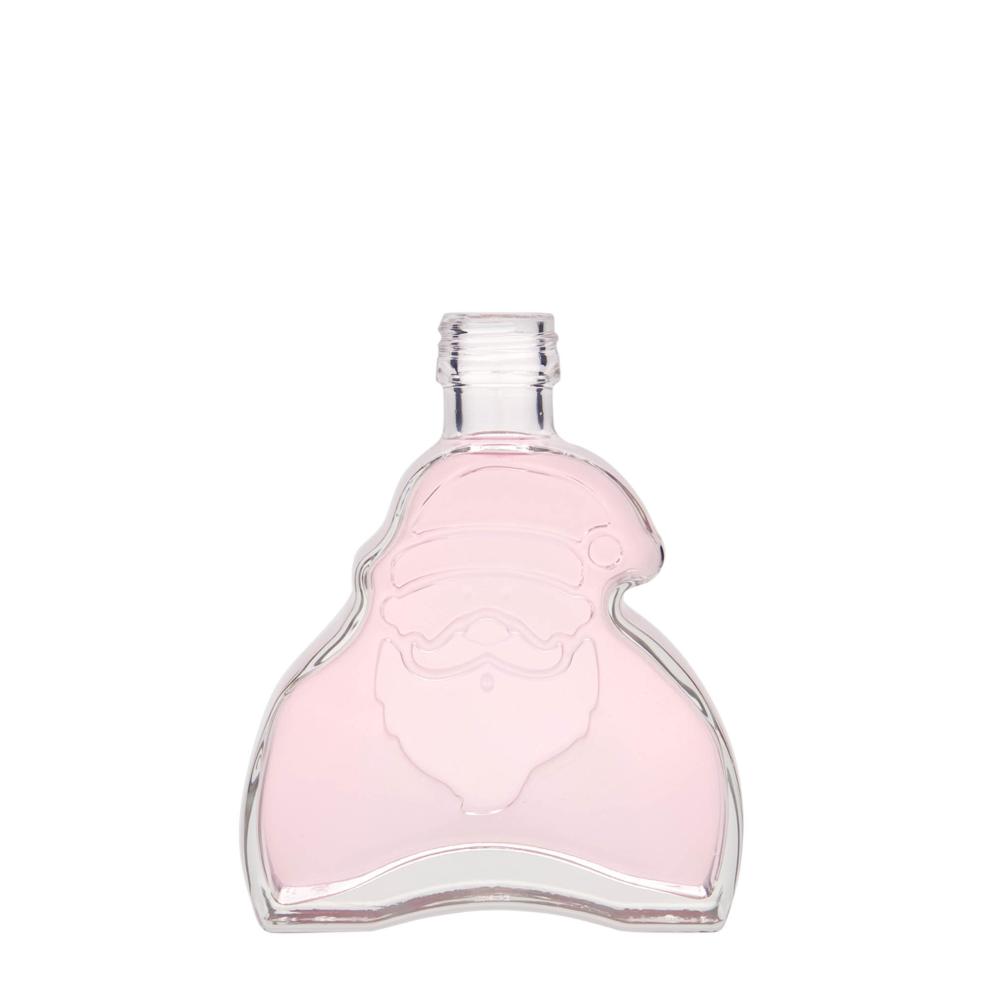 Bottiglia di vetro da 200 ml 'Babbo Natale', bocca: PP 28
