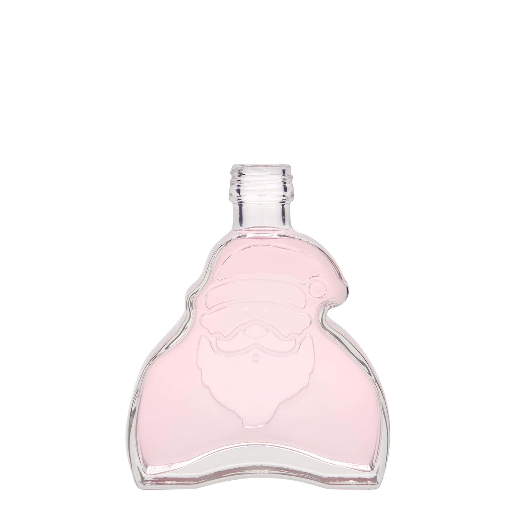 Bottiglia di vetro da 200 ml 'Babbo Natale', bocca: PP 28