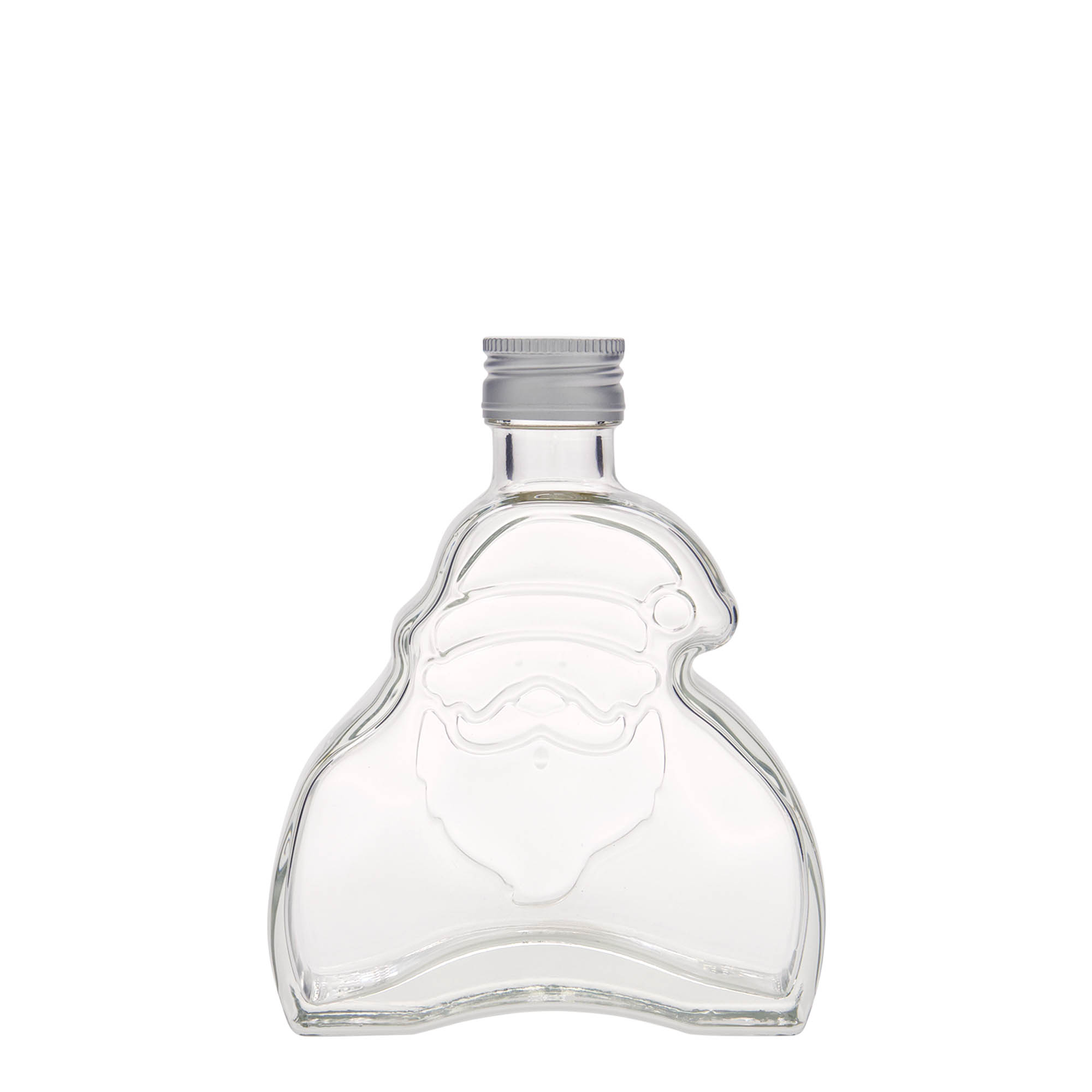 Bottiglia di vetro da 200 ml 'Babbo Natale', bocca: PP 28 Bottiglia di vetro da 200 ml 'Babbo Natale', bocca: PP 28