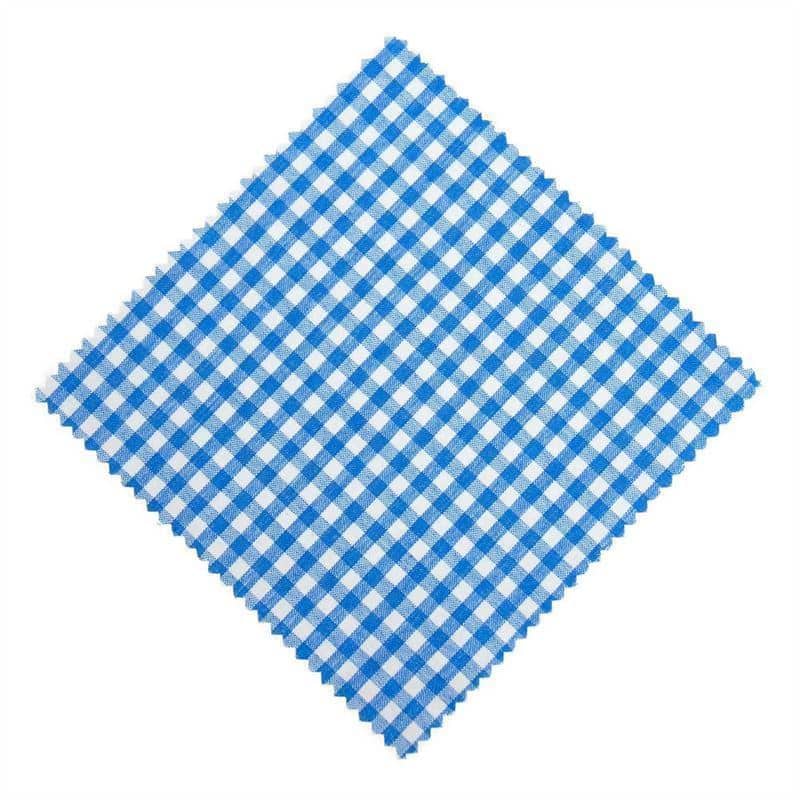 Copri vasetti in stoffa a quadretti 15x15, quadrati, tessuto, petrolio, imboccatura: TO58-TO82 Copri vasetti in stoffa a quadretti 15x15, quadrati, tessuto, petrolio, imboccatura: TO58-TO82
