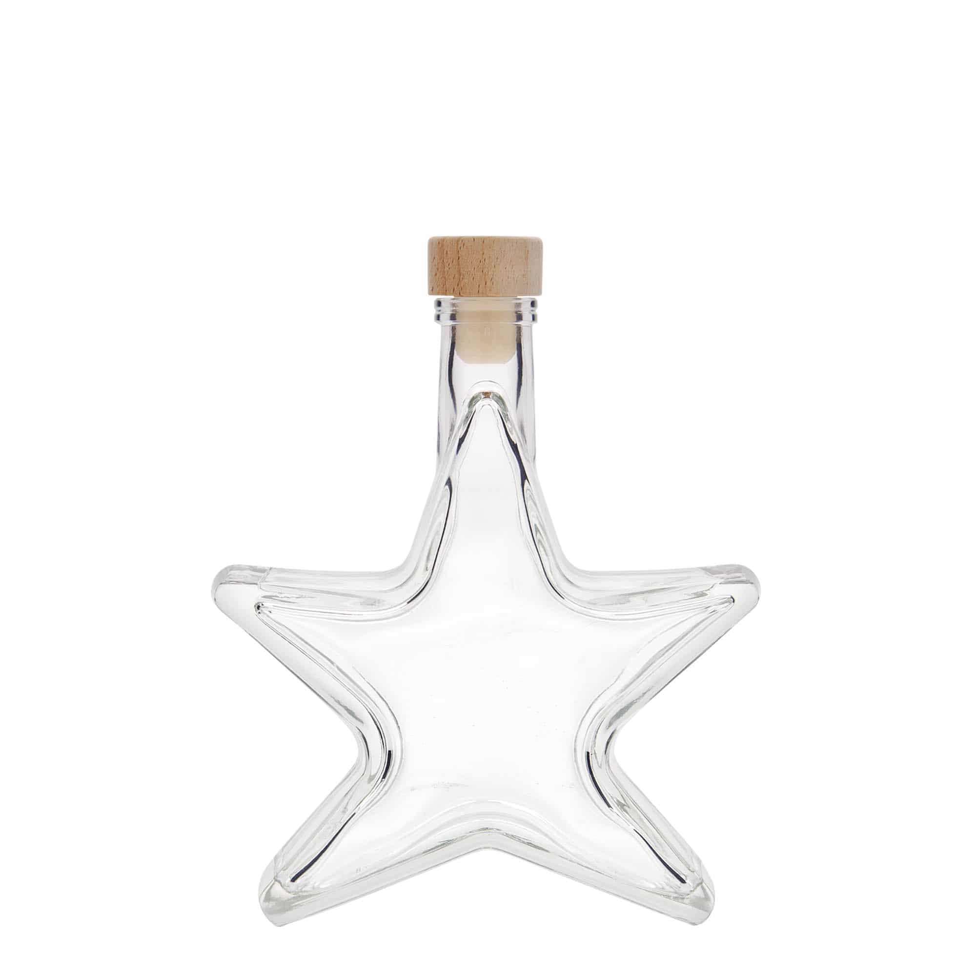 Bottiglia di vetro da 200 ml 'Stella', bocca: tappo in sughero