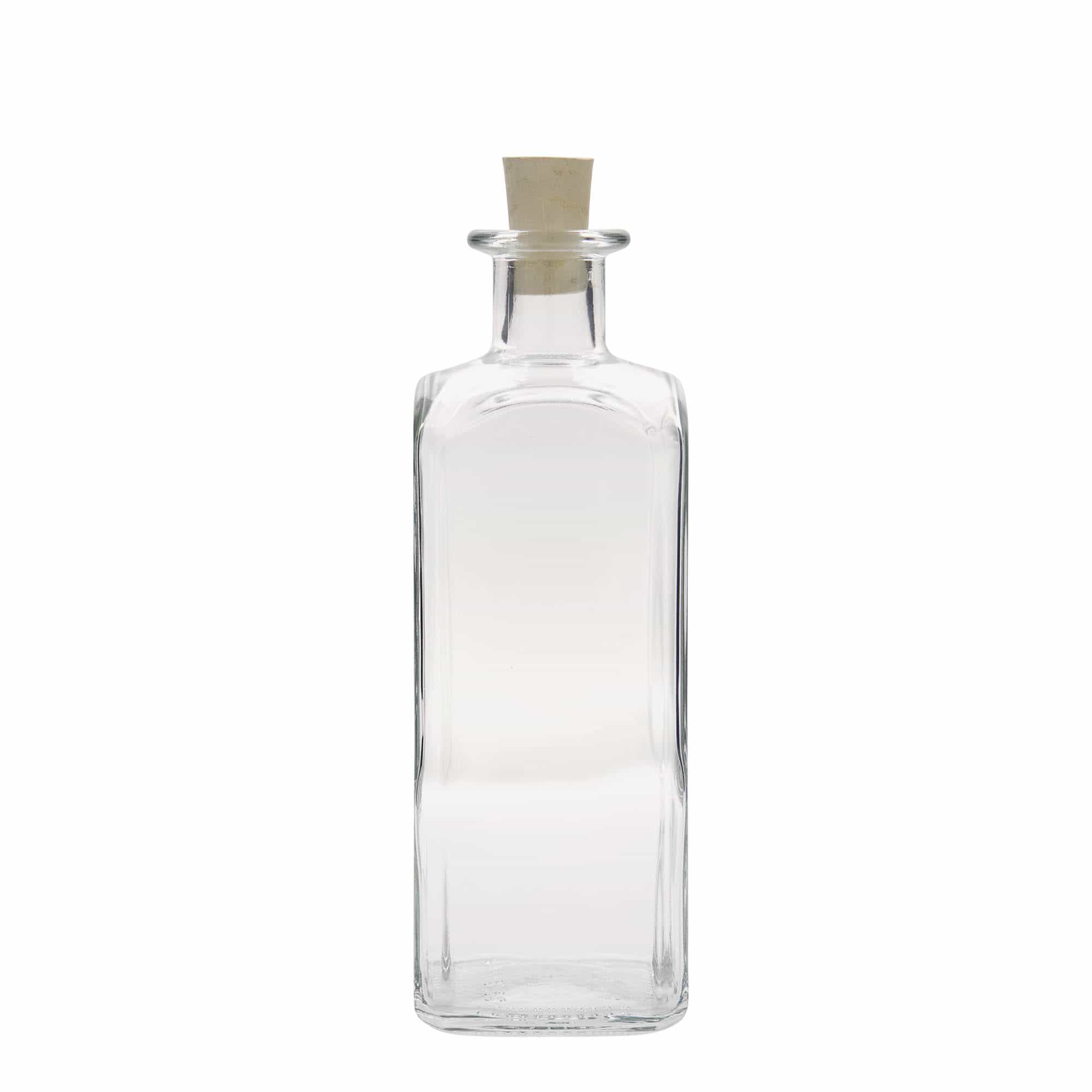 500 ml Bottiglia da farmacia 'Carré', vetro, quadrata, imboccatura: fascetta