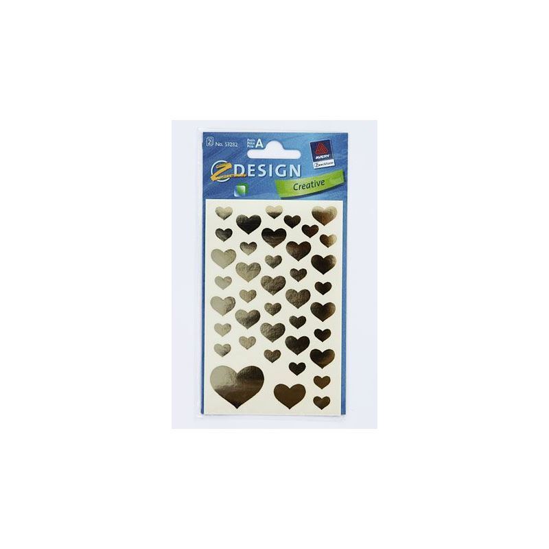 Adesivi Zweckform 'Cuori', carta, oro Adesivi Zweckform 'Cuori', carta, oro