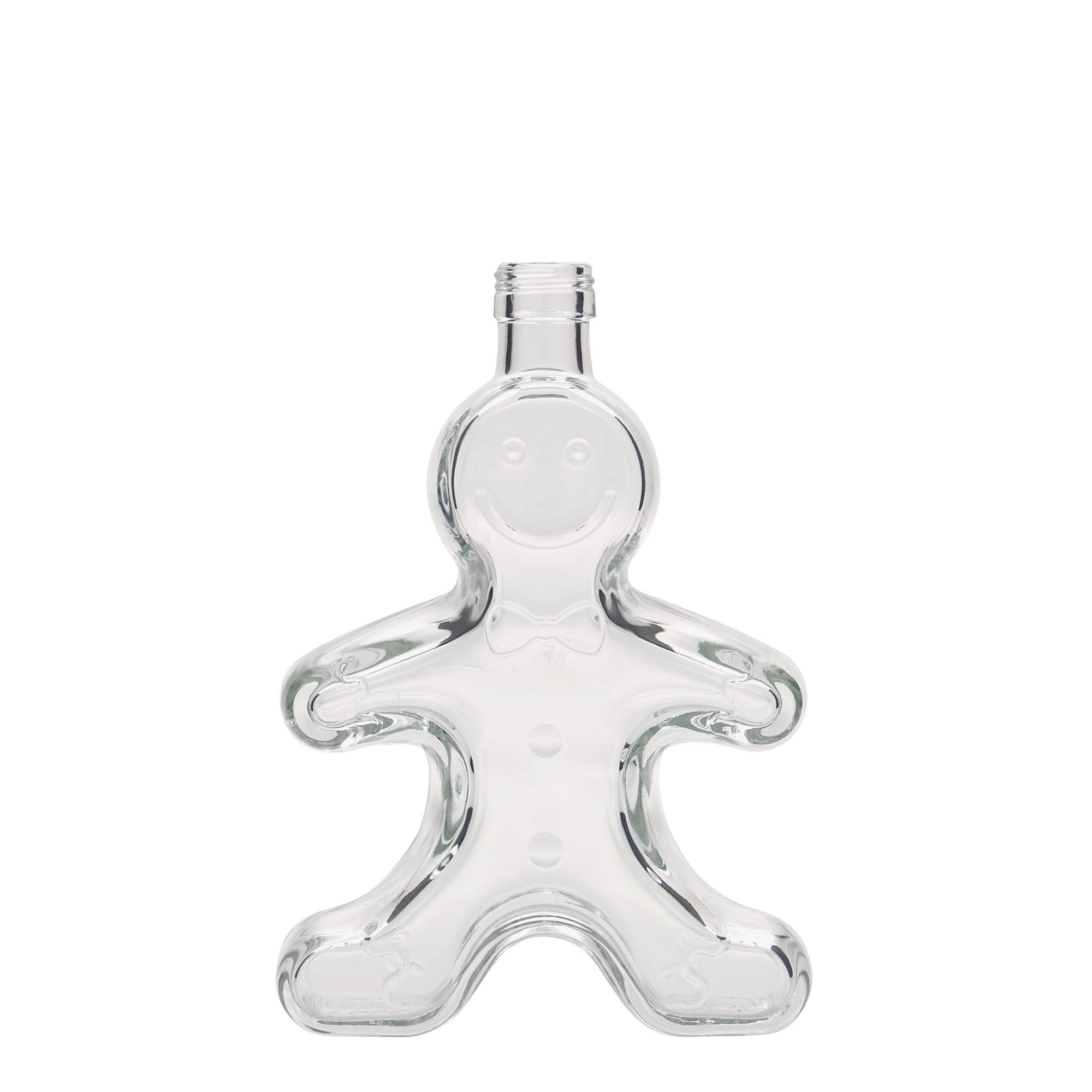 Bottiglia di vetro da 250 ml 'Omino di pan di zenzero', bocca: PP 24 Bottiglia di vetro da 250 ml 'Omino di pan di zenzero', bocca: PP 24
