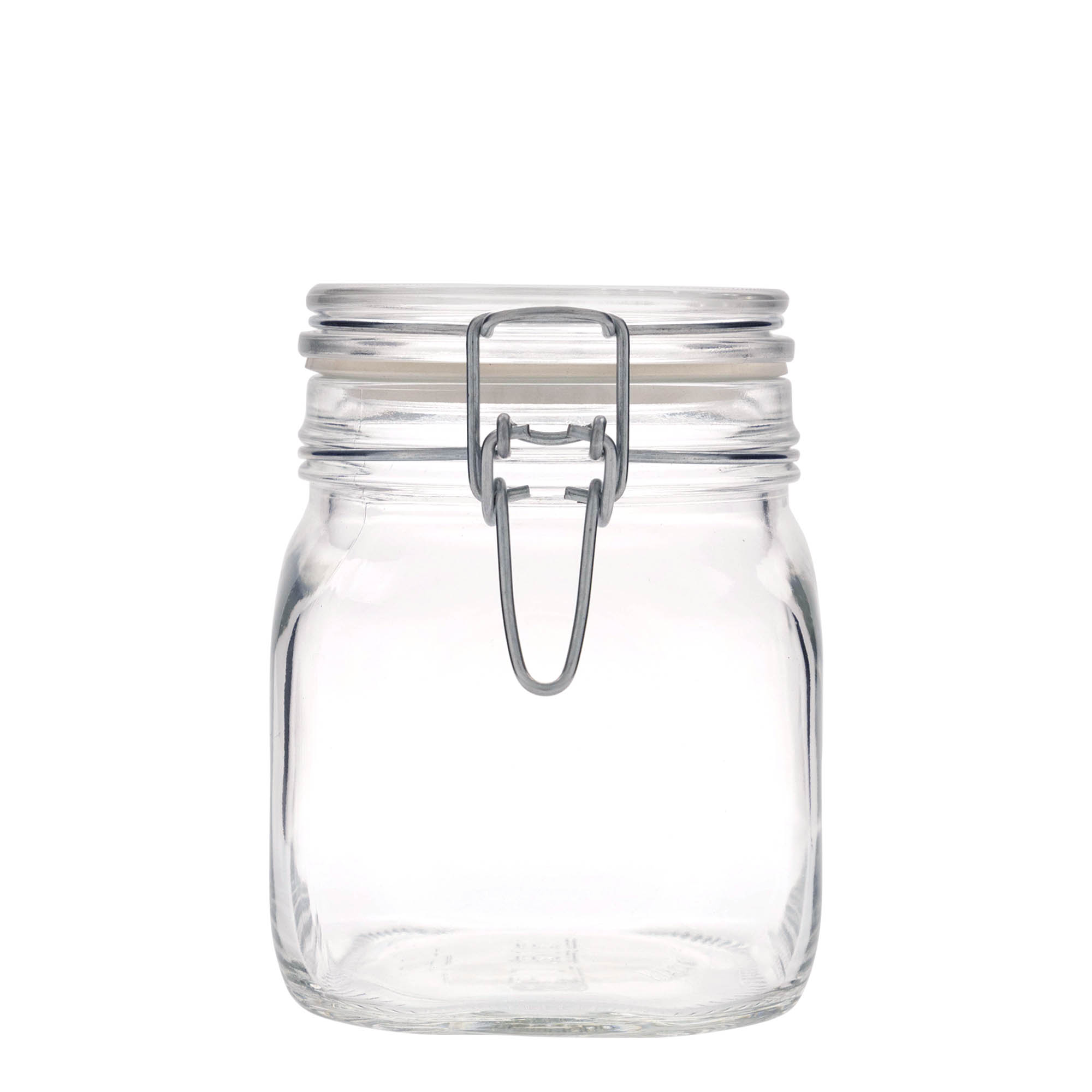Vaso con chiusura a leva da 750 ml 'Fido', quadrato, bocca: chiusura a leva