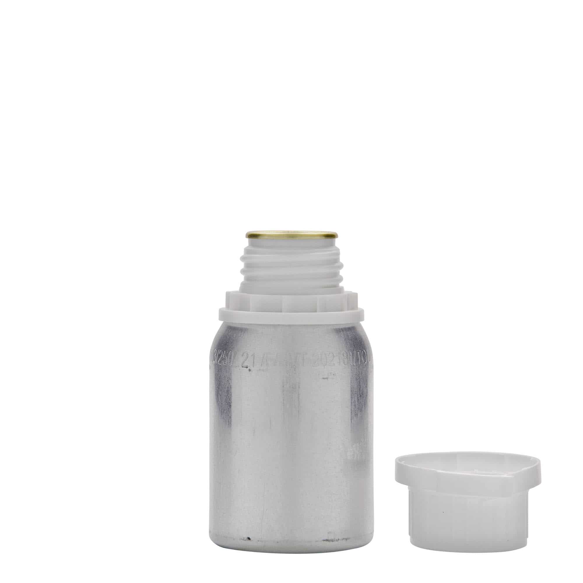 125 ml Bottiglia in alluminio, metallo, argento, imboccatura: DIN 32 125 ml Bottiglia in alluminio, metallo, argento, imboccatura: DIN 32