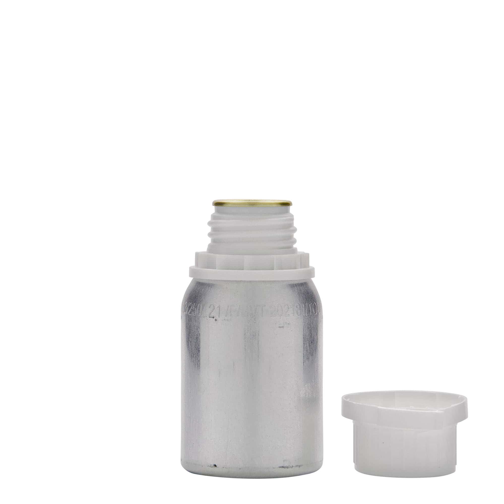 125 ml bottiglia in alluminio, metallo, argento, bocca: DIN 32