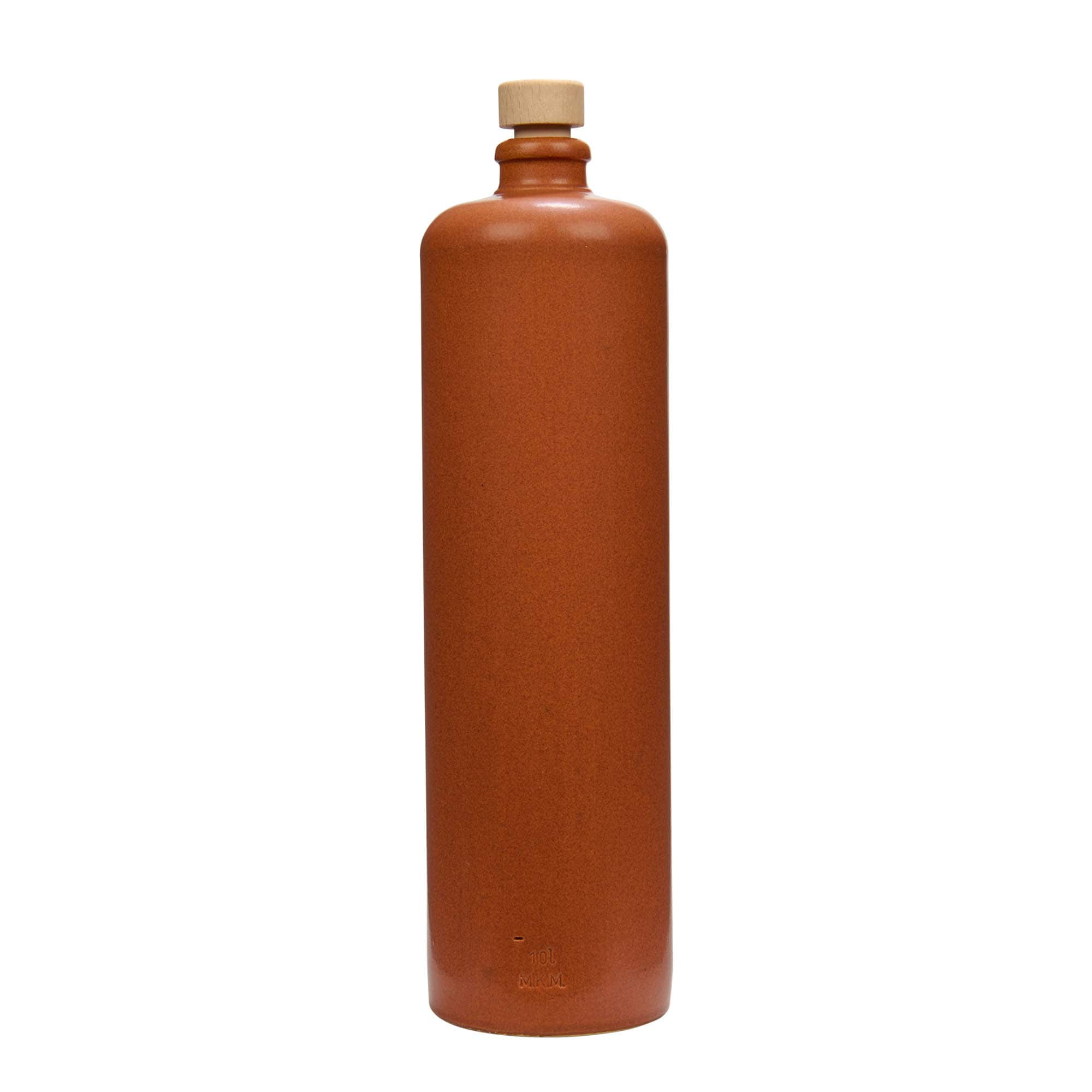 1.000 ml boccale in terracotta, gres, rosso-marrone, bocca: sughero
