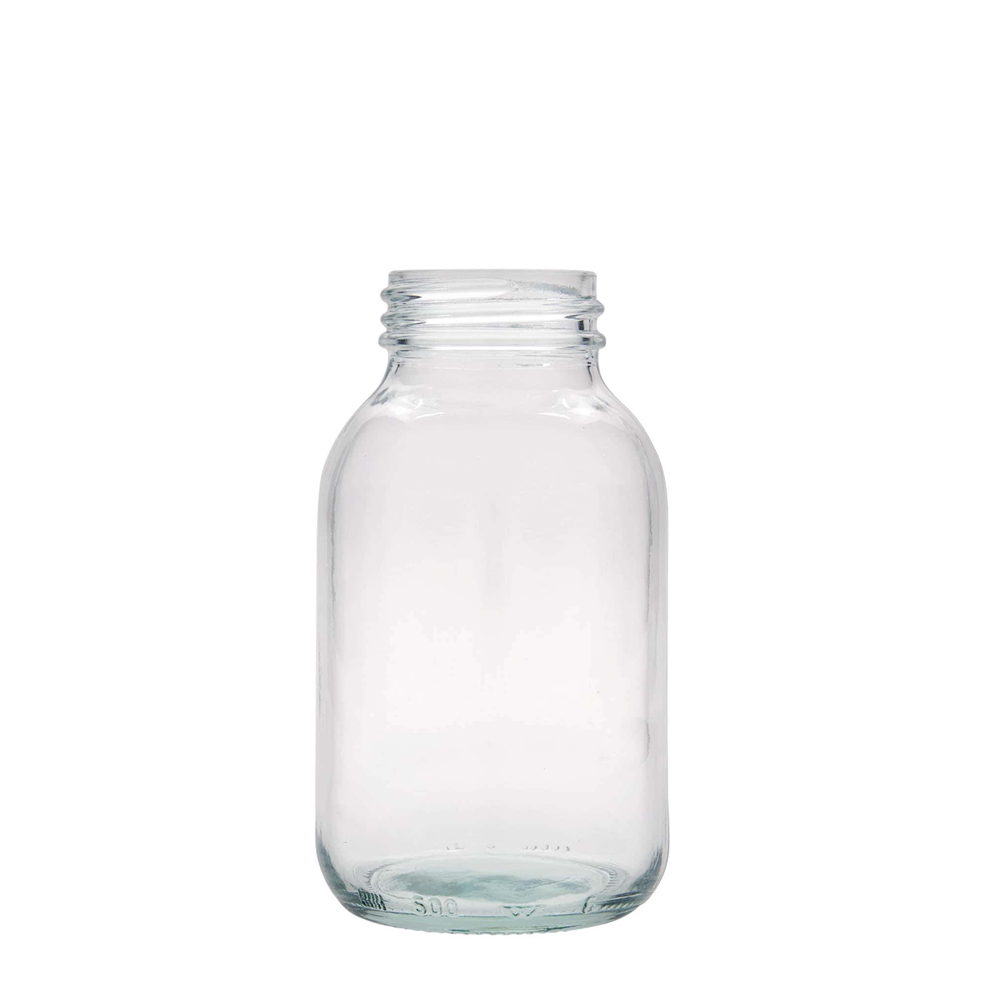 500 ml Vasetto di vetro a bocca larga, imboccatura: DIN 55 500 ml Vasetto di vetro a bocca larga, imboccatura: DIN 55