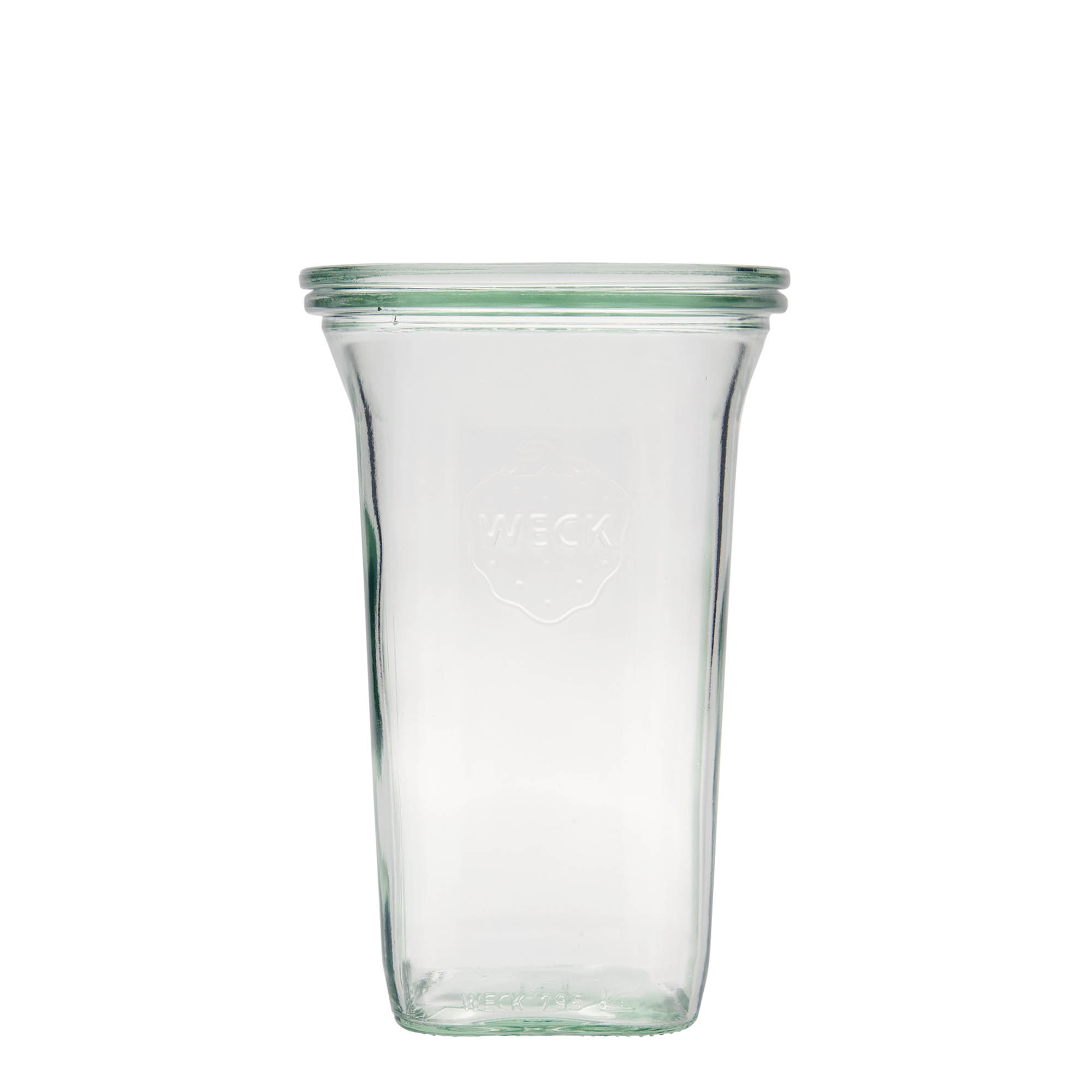 795 ml WECK-Quadroglas, quadrato, bocca: bordo tondo