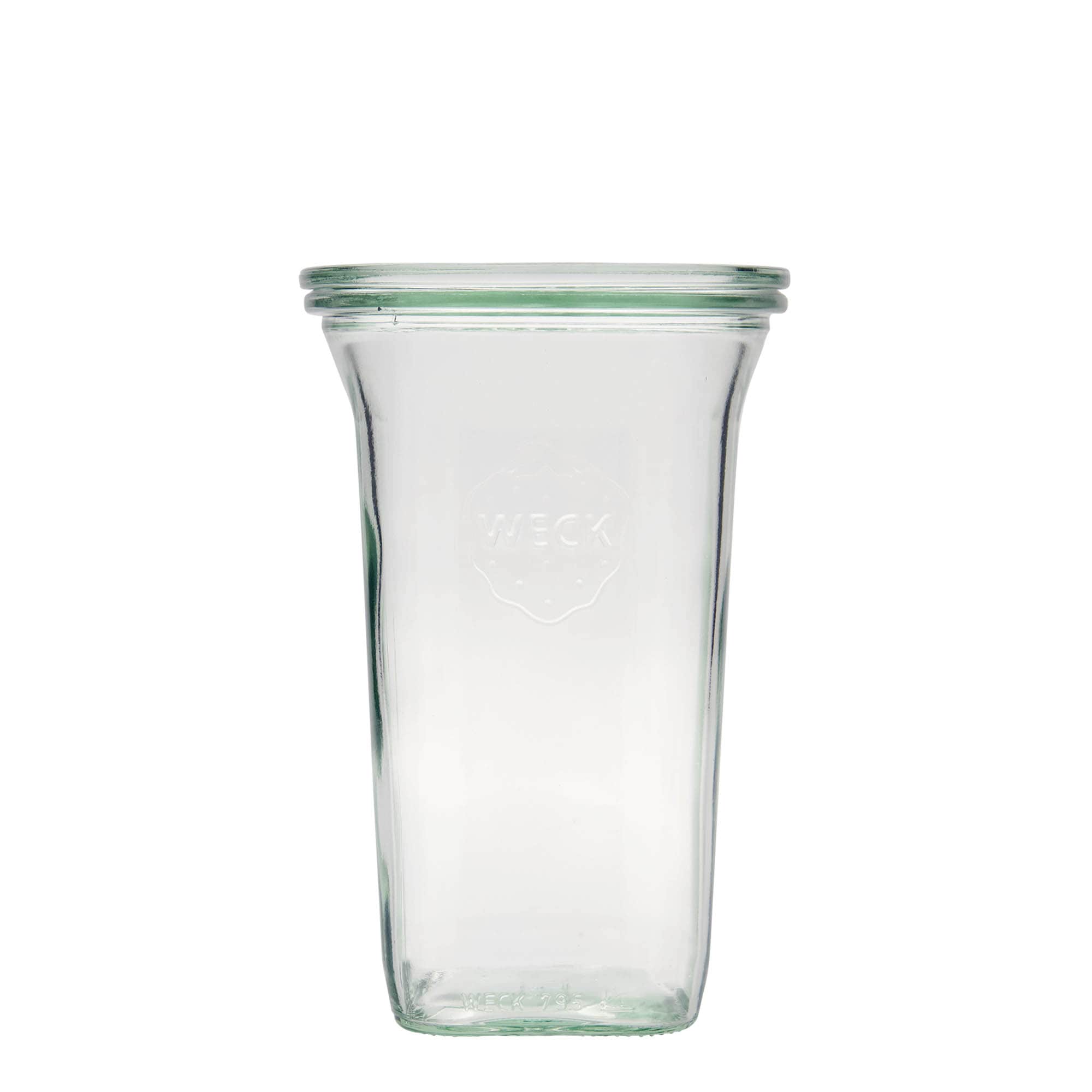 795 ml WECK-Quadroglas, quadrato, bocca: bordo tondo