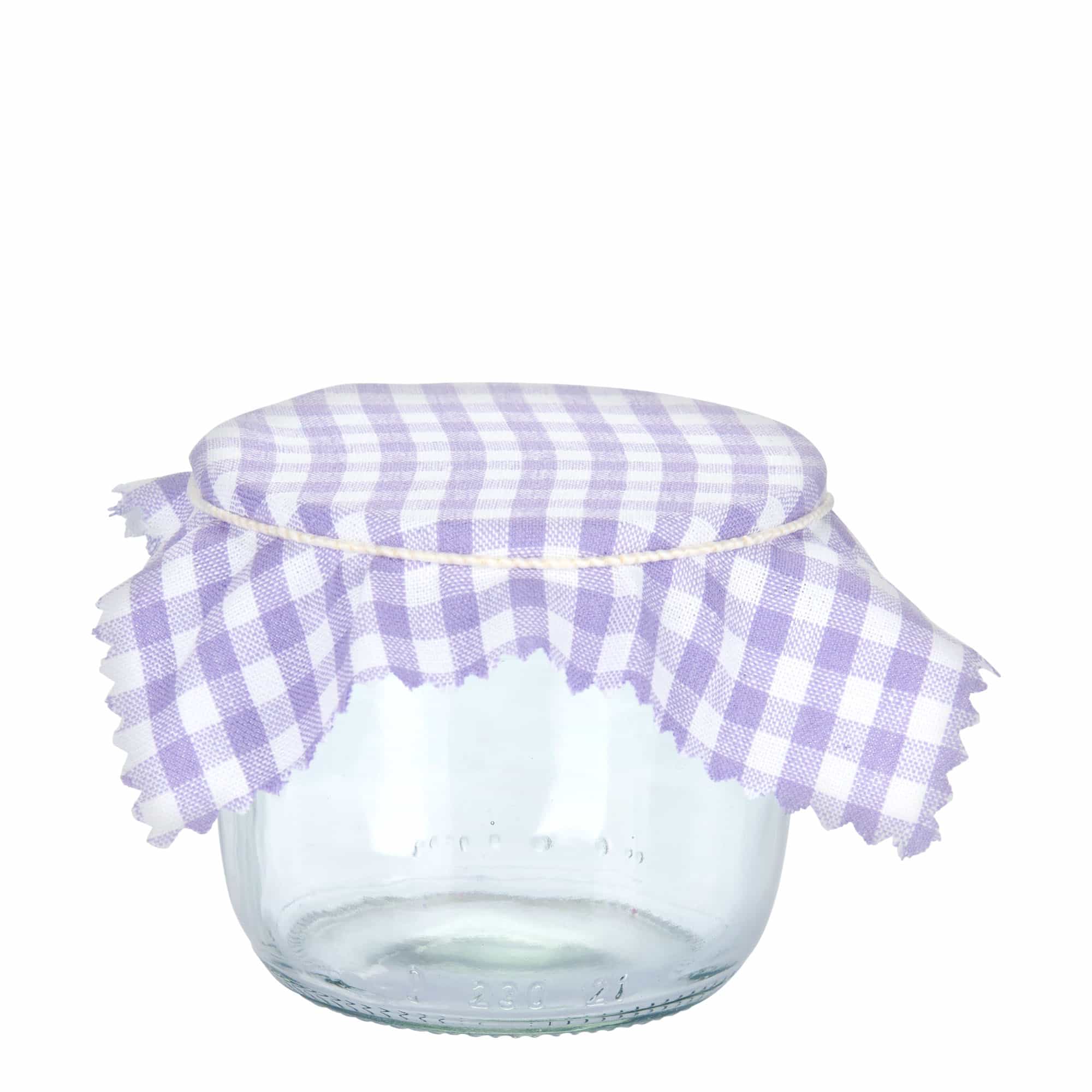 Copri vasetti in stoffa a quadretti 12x12, quadrati, tessuto, lilla, imboccatura: TO38-TO53