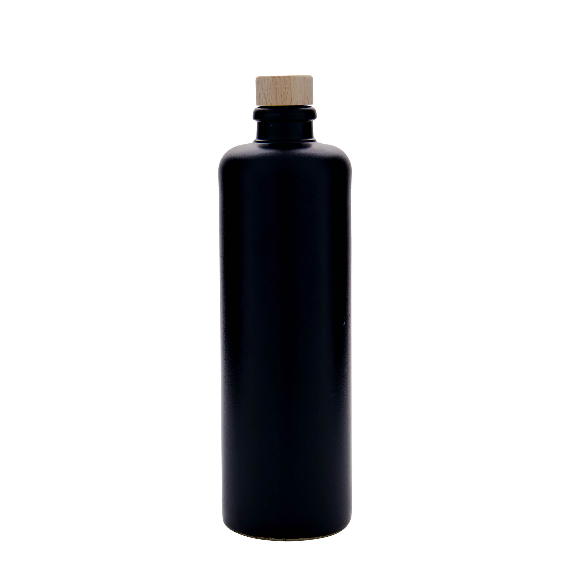 Boccale da 500 ml, gres, nero, bocca: sughero